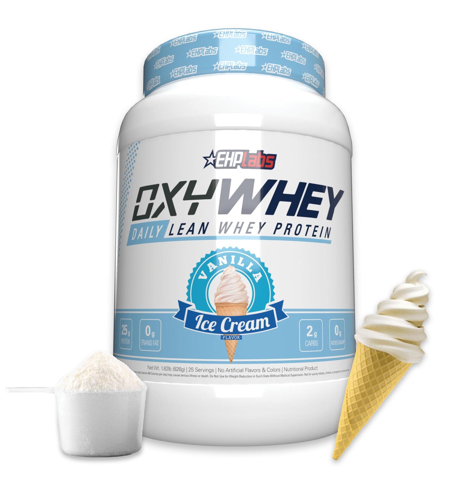 EHP Labs OxyWhey Whey Protein Isolate 25g High Protein Low Carb Sugar Free Meal Replacement Lean Whey Powder for Muscle Recovery Non-GMO Gluten Free 25 Serves Vanilla Ice Cream Vanilla Ice-Cream 25 Servings (Pa  - Buy Online on GoSupps.com
