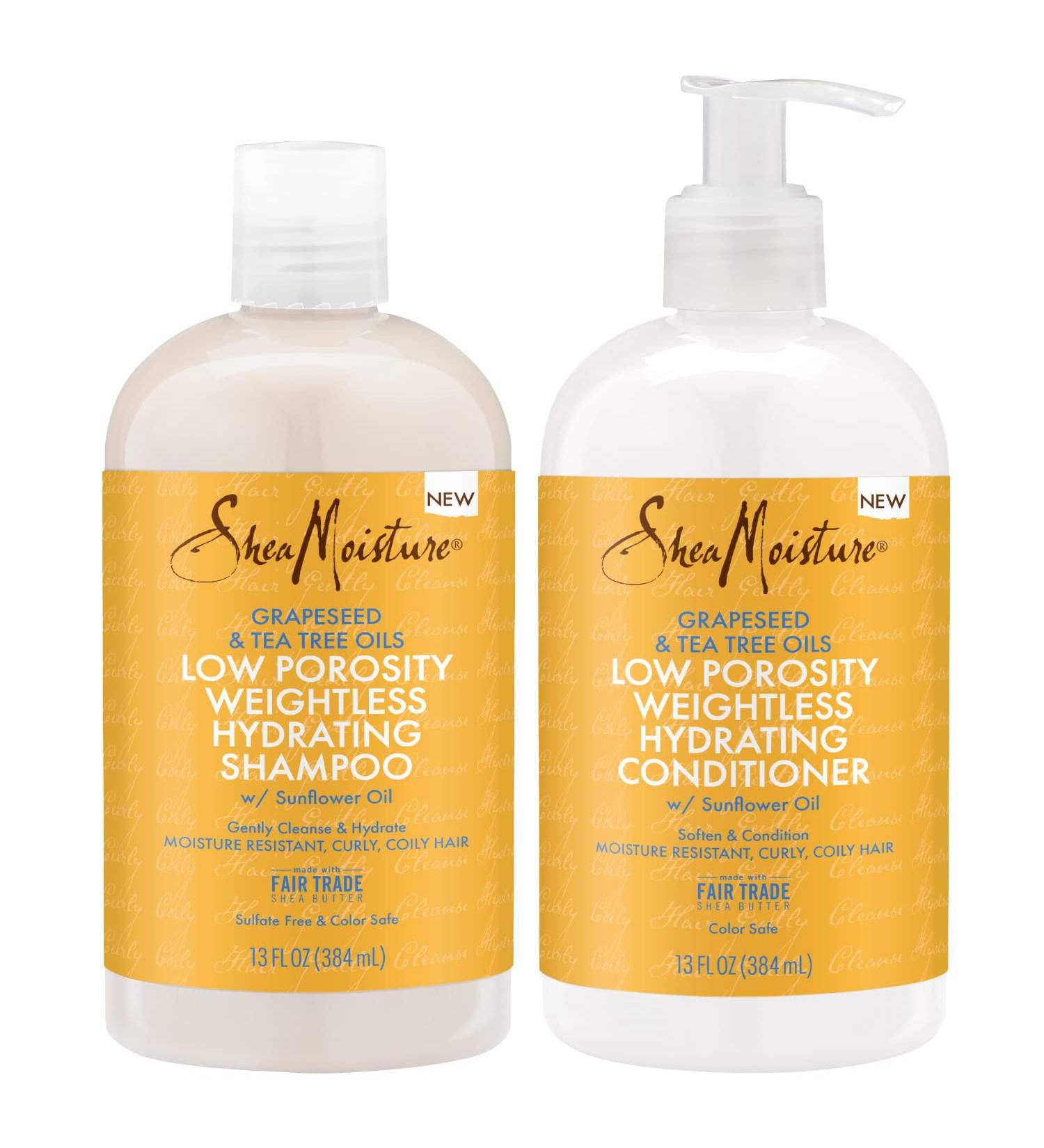 SheaMoisture Baobab & Tea Tree Oils Low Porosity Protein-Free Set - 13 oz. Shampoo & Conditioner - Buy Online on GoSupps.com