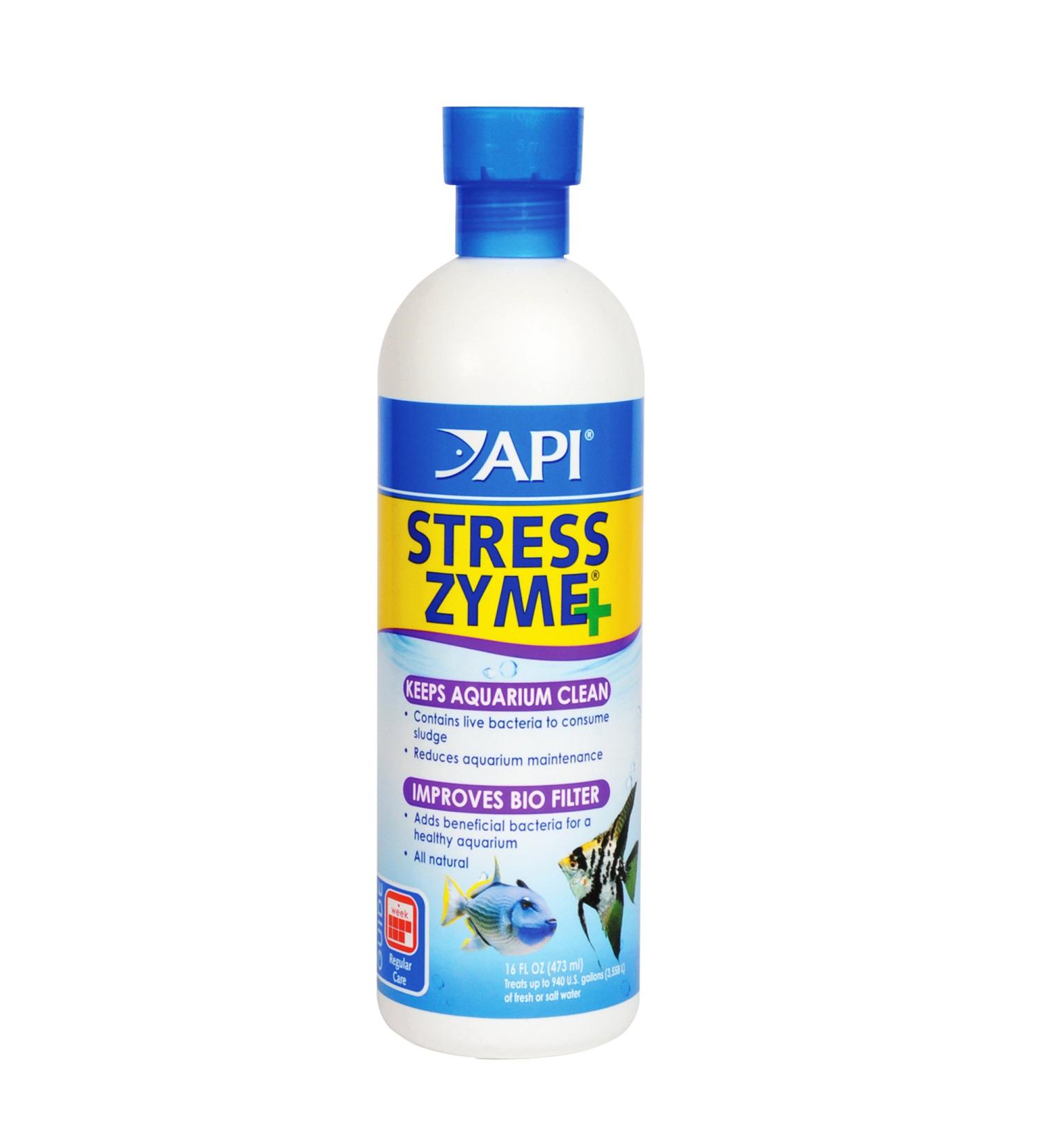 API Stress Zyme Bacterial Cleaner 16 oz - Freshwater & Saltwater Aquarium Water Cleaning Solution - Buy Online on GoSupps.com