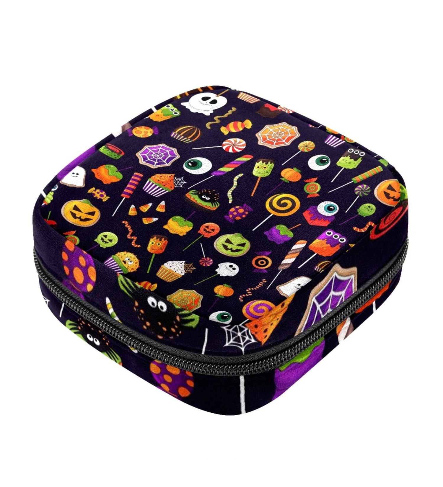 Sanitary Napkin Storage Bag - Halloween Pattern Menstrual Cup Pouch - Multicolor - Buy Online on GoSupps.com