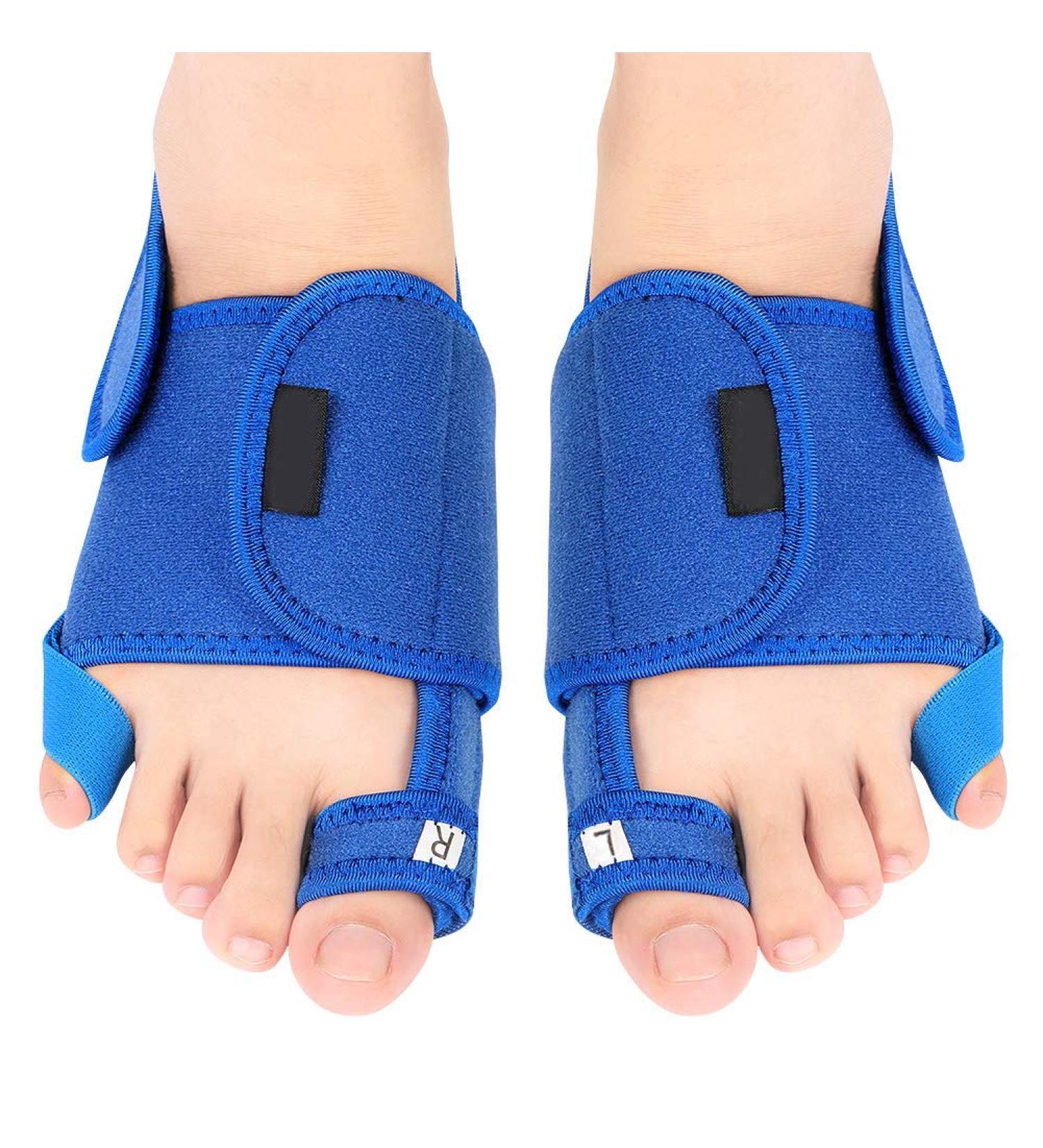 Hzemci Tailors Bunion Corrector Splint with Strong Support - Transparent Color, Blue PU Silicone, Arch Pad Pair - Buy Online on GoSupps.com