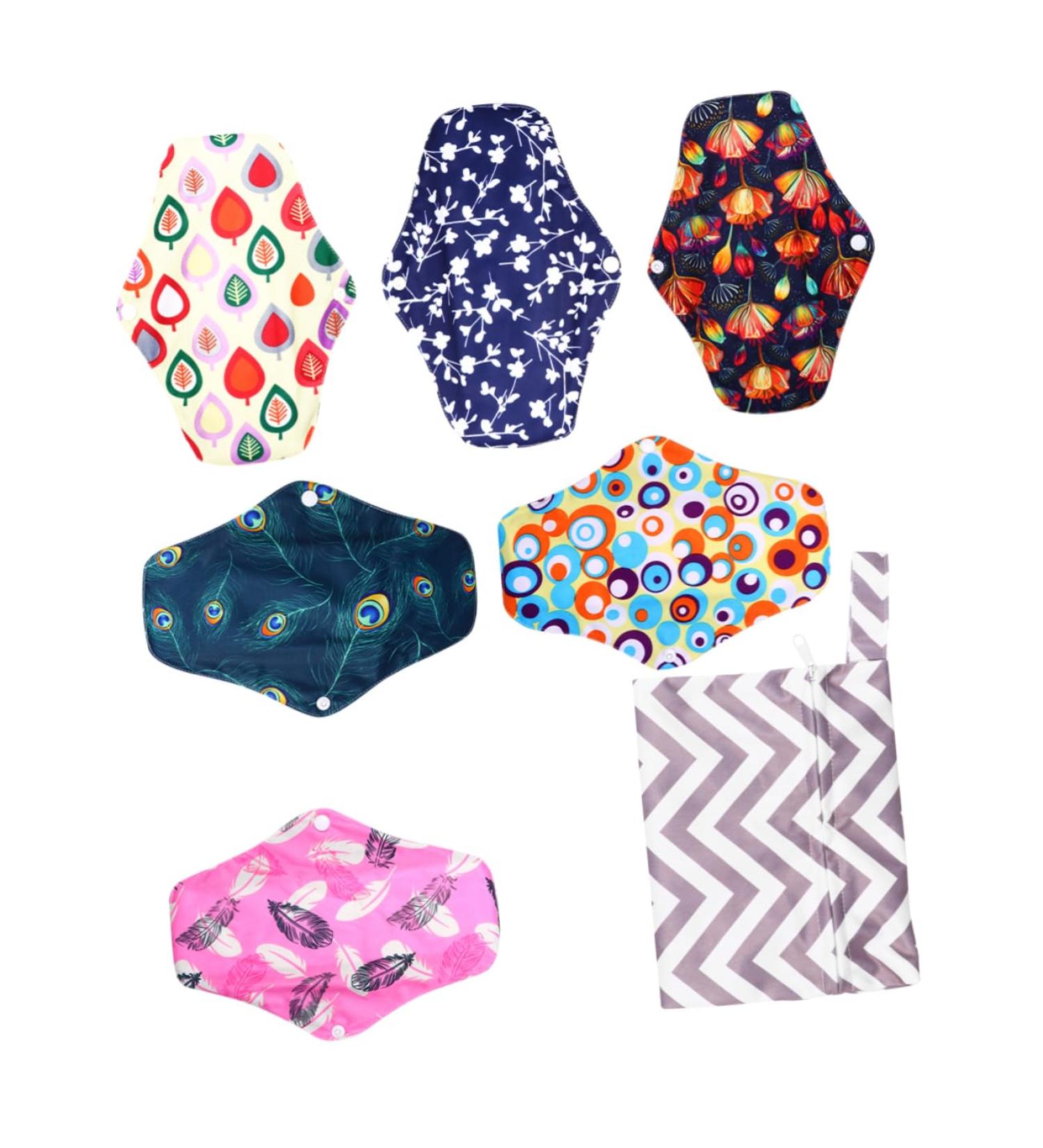 Frcolor 6-Pack Women's Menstrual Storage Bags - Charcoal Waterproof & Washable Carbon Fiber Pads - Buy Online on GoSupps.com