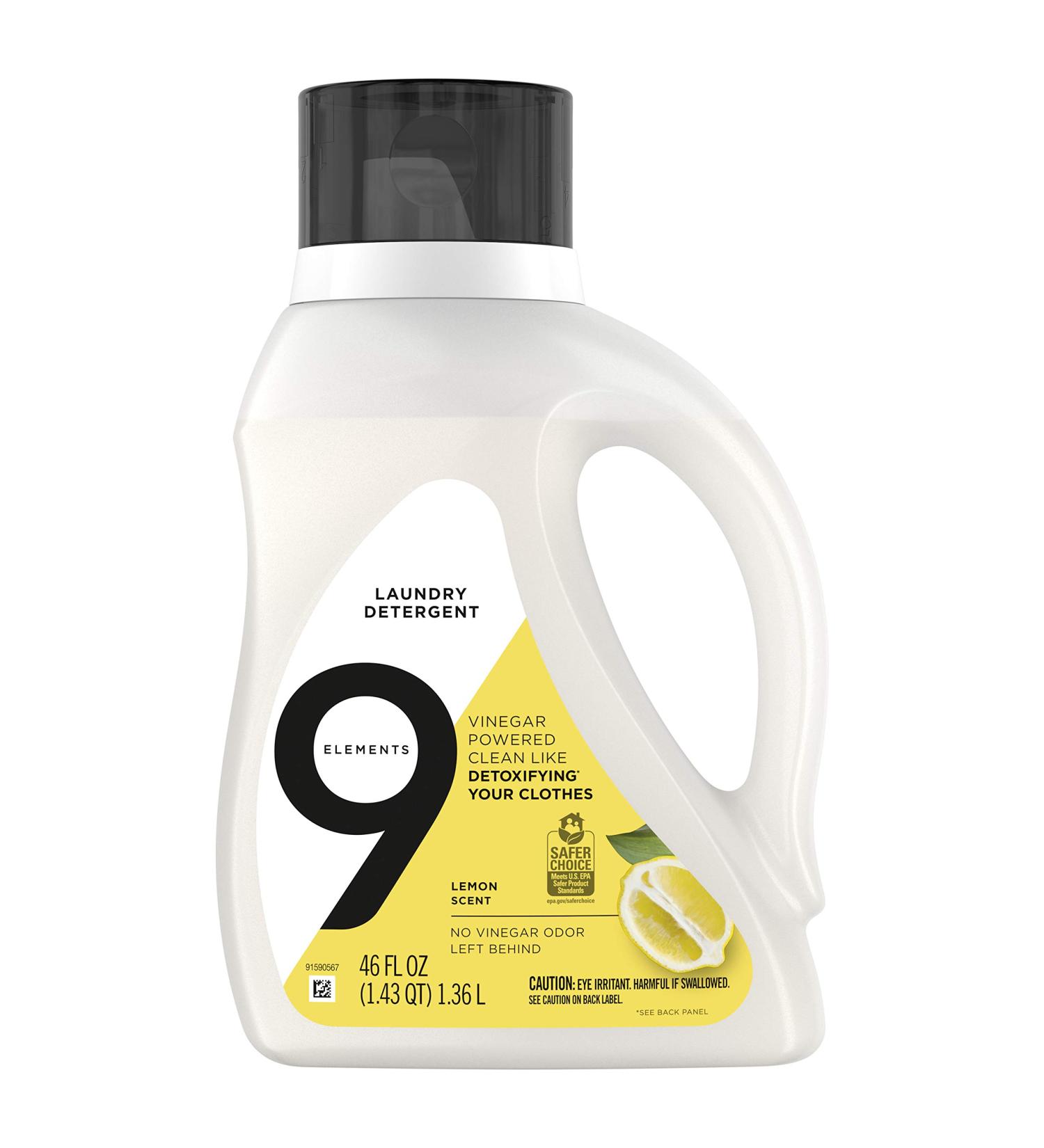 Buy 9 Elements Lemon Scent Liquid Laundry Detergent 46 Oz - Eco-Friendly Powerful Cleaning for All Fabrics - Ships Internationally - Buy Online on GoSupps.com