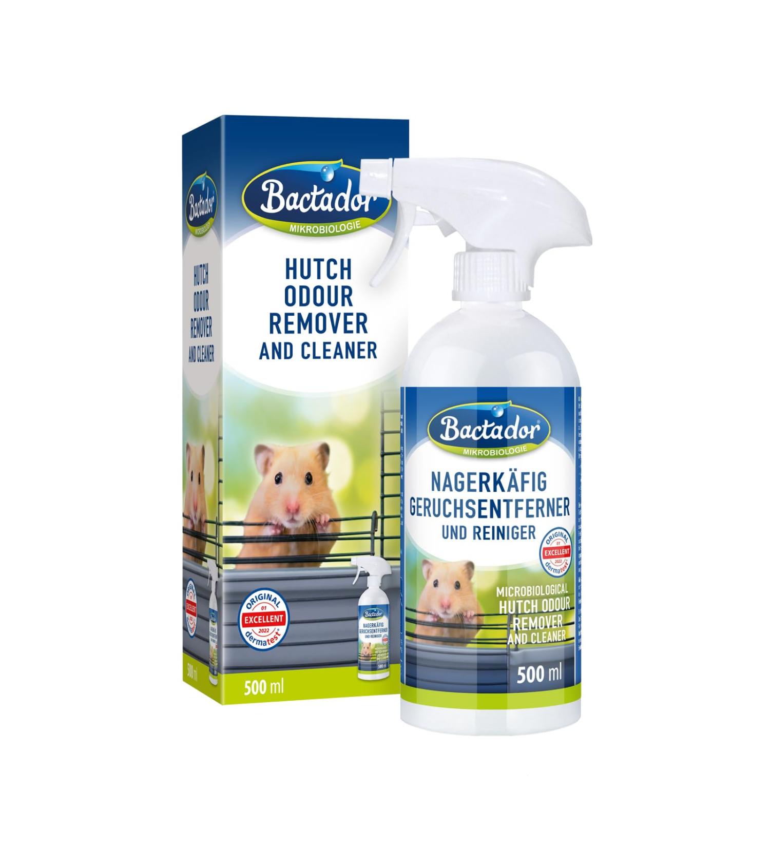 Bactador Rodent Cage Odour Remover Spray 500ml - Microbiological Enzyme Cleaner for Rodent Environments - Eliminates Faeces, Urine, and Animal Odours - Buy Online on GoSupps.com
