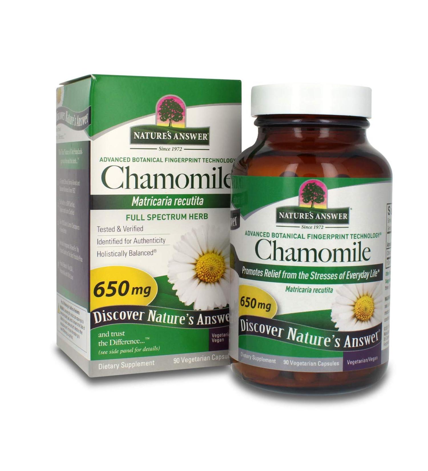 Nature's Answer Chamomile Flower 90 Vegetarian Capsules | Relaxation & Digestion Support - Buy Online on GoSupps.com