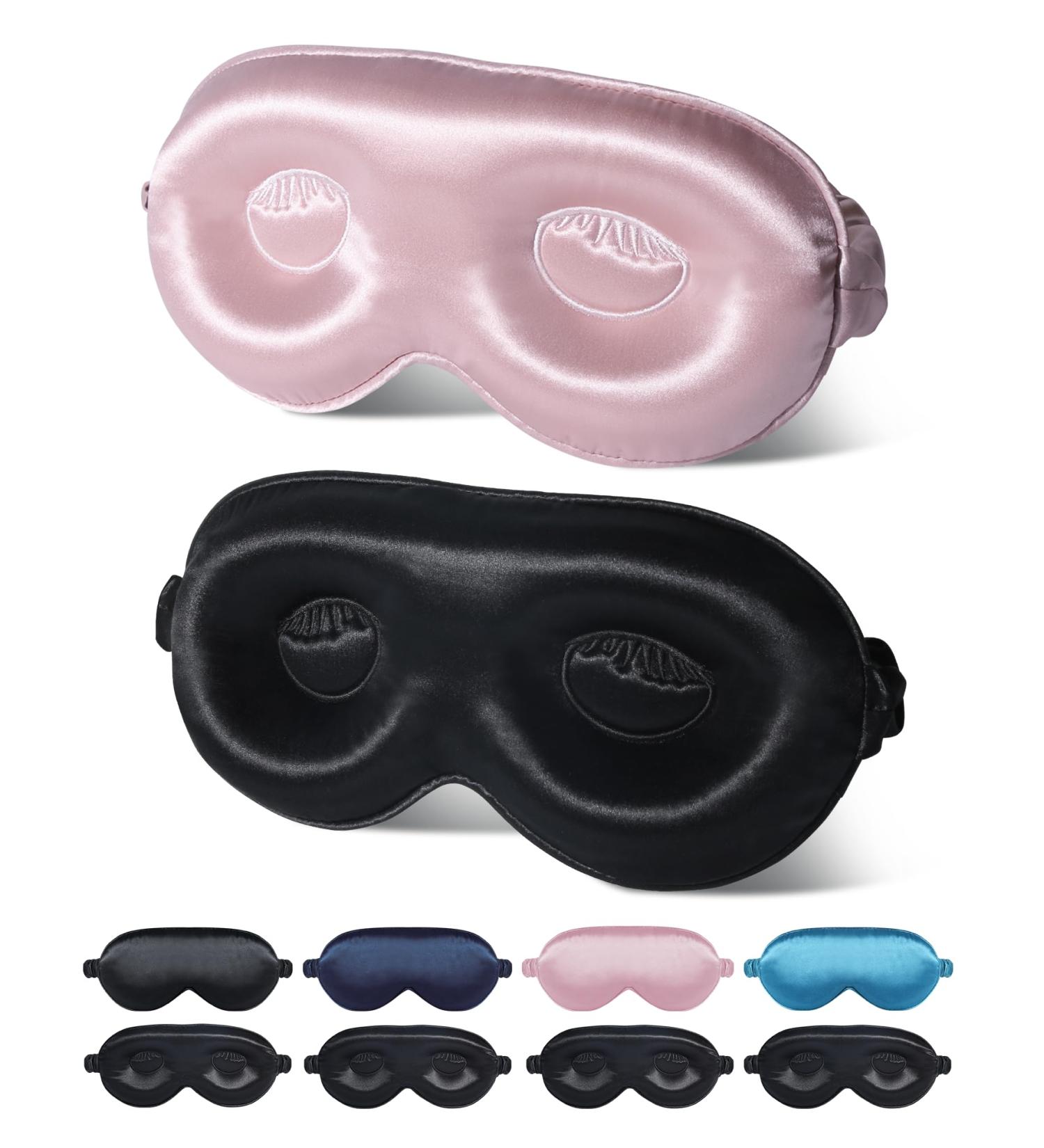 BeeVines 3D Sleep Mask - 22 Momme Mulberry Silk Eye Covers (2 Pack) | Weighted Blackout Blindfolds for Men & Women - Perfect for Lash Extensions - Buy Online on GoSupps.com