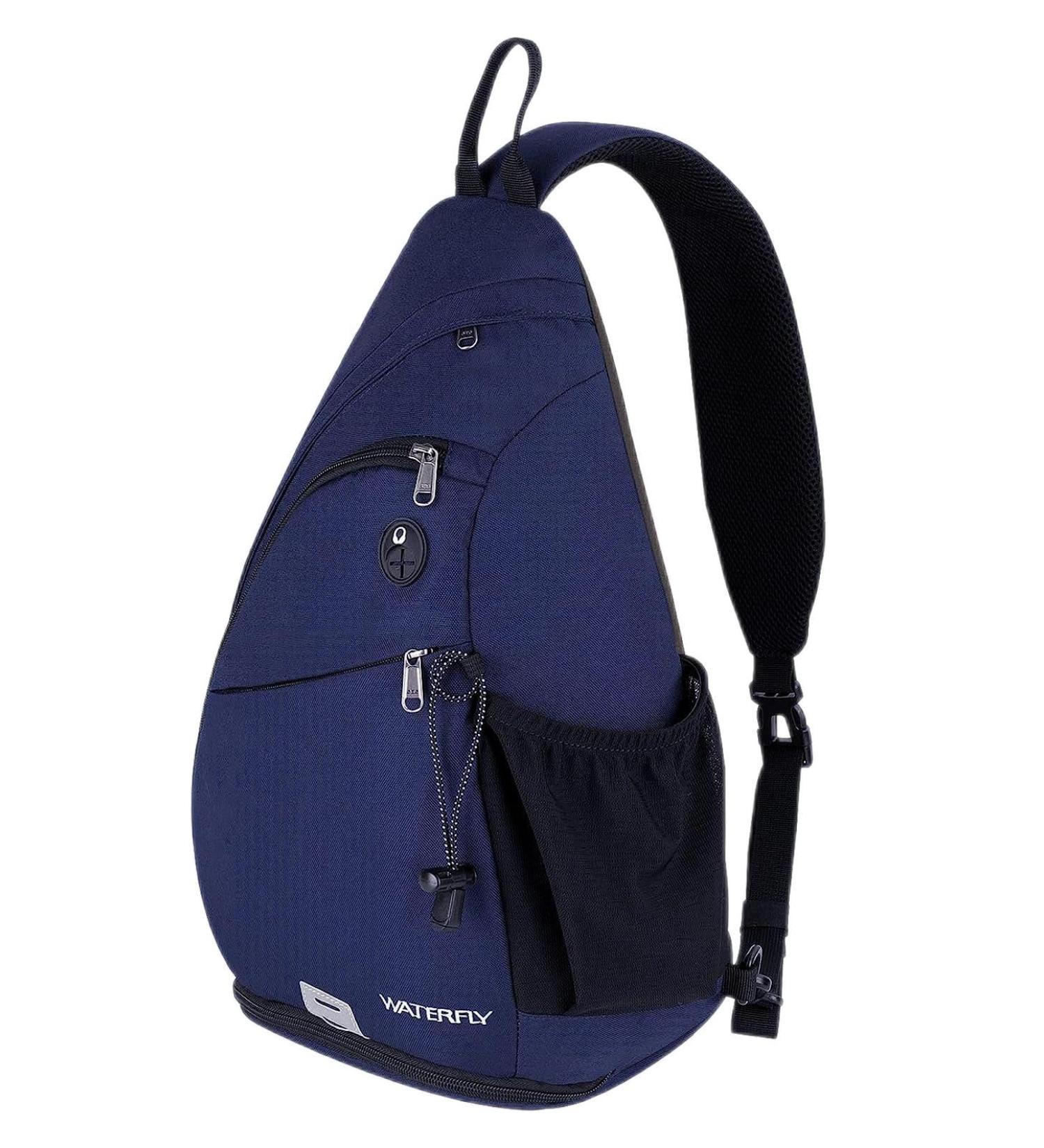 Waterfly Sling Bag Crossbody Backpack | Adjustable Shoulder Strap for Outdoor Sports Hiking Cycling & Travel - Royal Blue - Buy Online on GoSupps.com