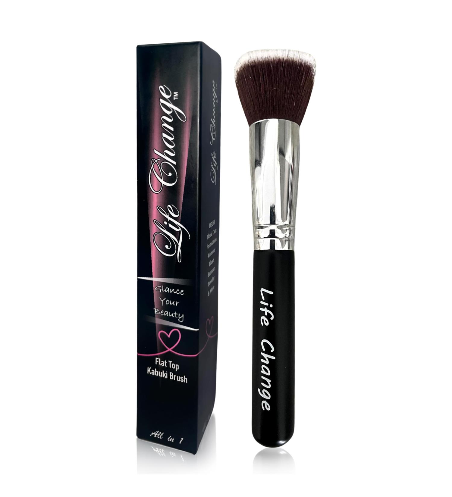 Life Change Flat Top Kabuki Foundation Brush - Versatile Synthetic Makeup Tool for Cream Powder & Liquid - Blending & Buffing - Buy Online on GoSupps.com