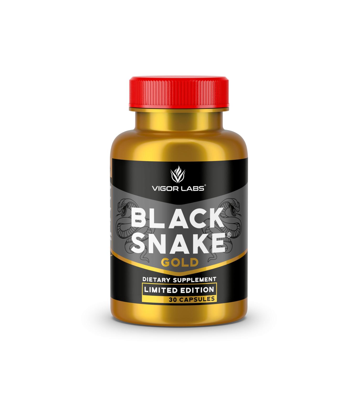 Limited Edition Black Snake Gold by Vigor Labs Male Enhancement Supplement Enhances Blood Flow for Firmness and Size (30 Capsules) - Buy Online on GoSupps.com