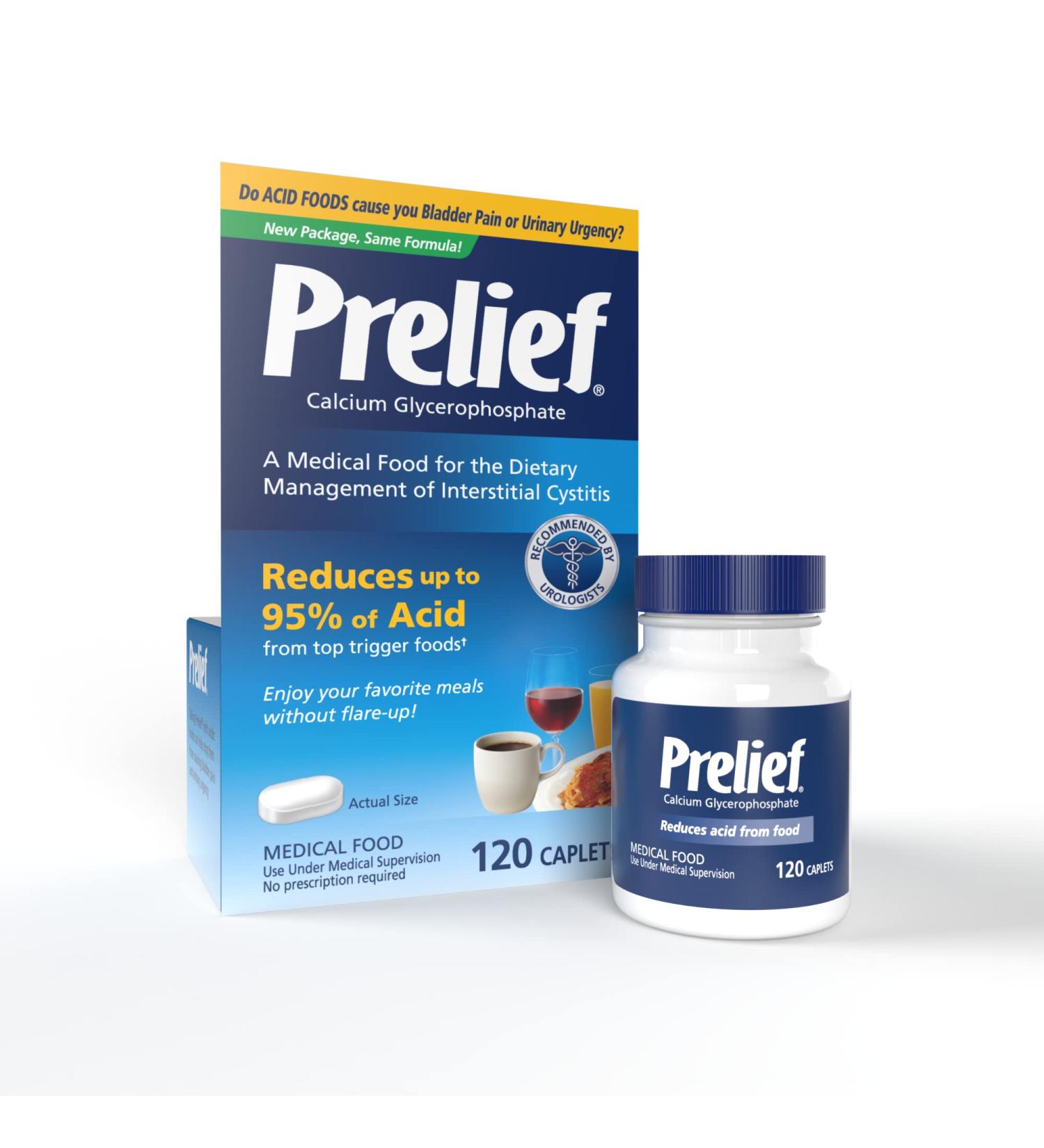 Prelief Acid Reducer Caplets Dietary Supplement - 120 Count Pack - Buy Online on GoSupps.com