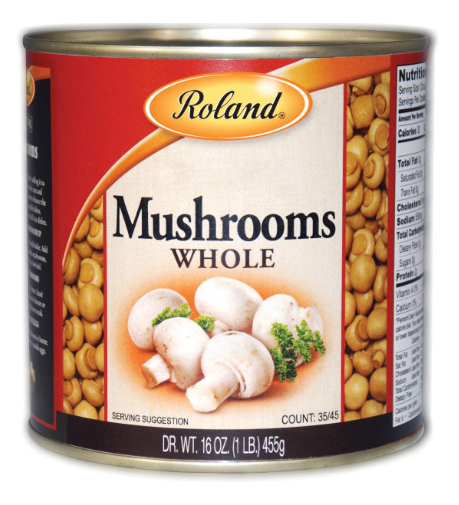 Roland Foods Whole Medium and Large Button Mushrooms  Specialty Imported Food  16 Ounce (4 Pack) - Buy Online on GoSupps.com