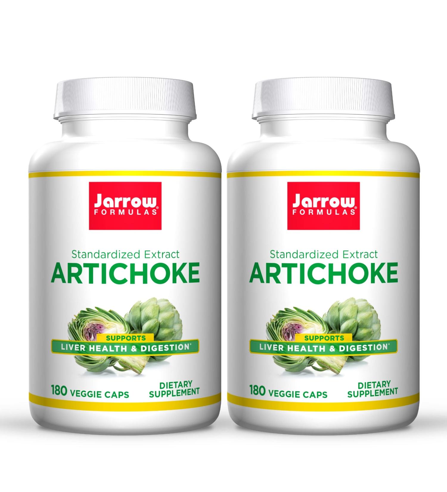 Jarrow Formulas Artichoke 500mg - 180 Capsules x 2 | Supports Liver Health & Digestion | Standardized Extract | 360 Servings - Buy Online on GoSupps.com