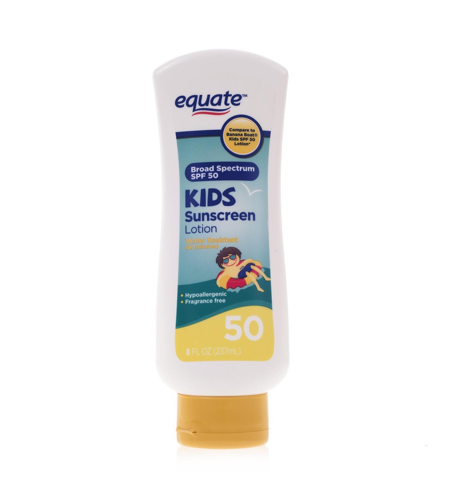 Equate Kids Sunscreen Lotion SPF 50 | 8 fl oz | Banana Boat Kids Comparison - Buy Online on GoSupps.com