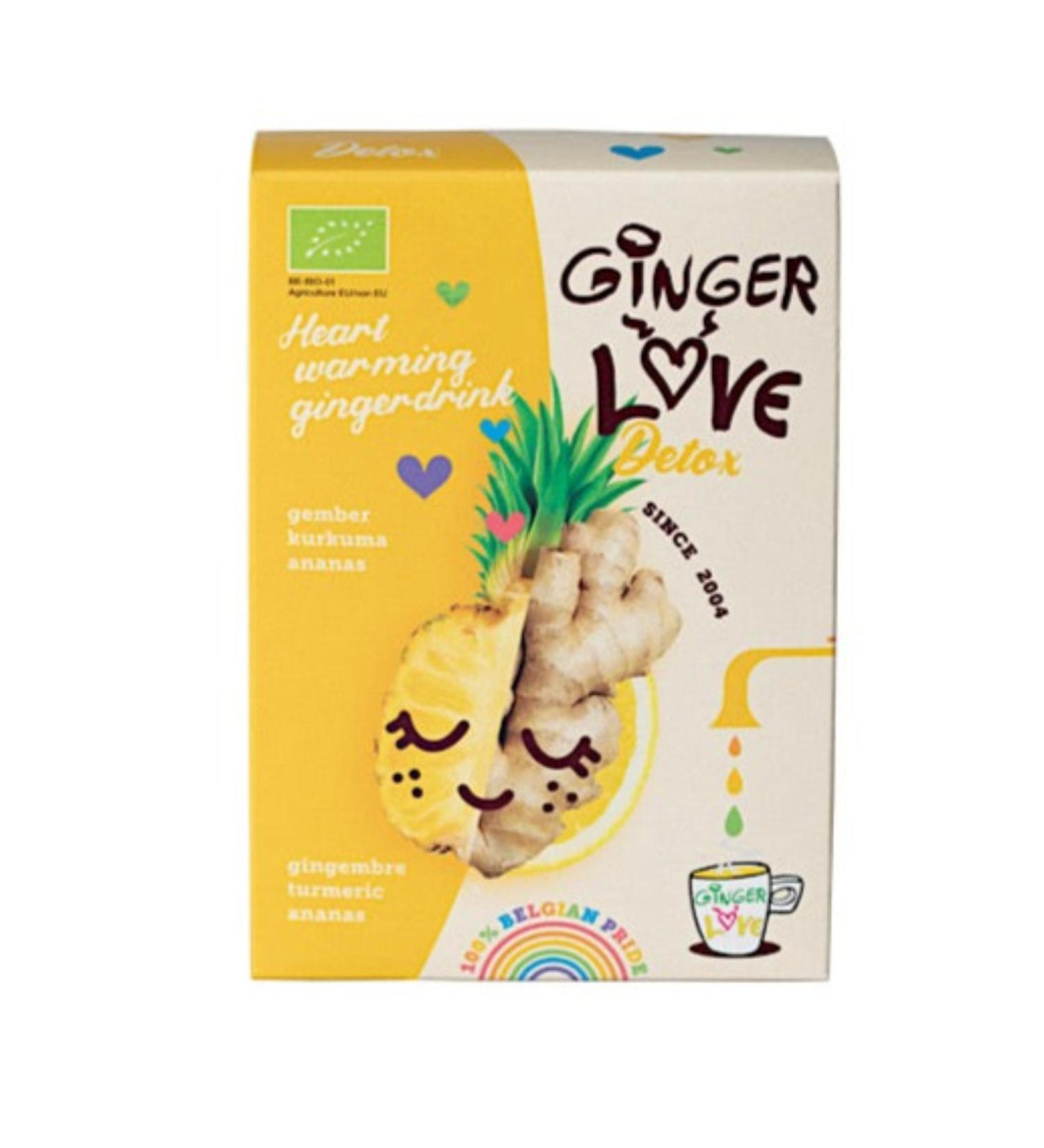 SkinnyLove Gingerlove Gingerlove Detox Premium Ginger Tea with Pineapple Organic and Belgian