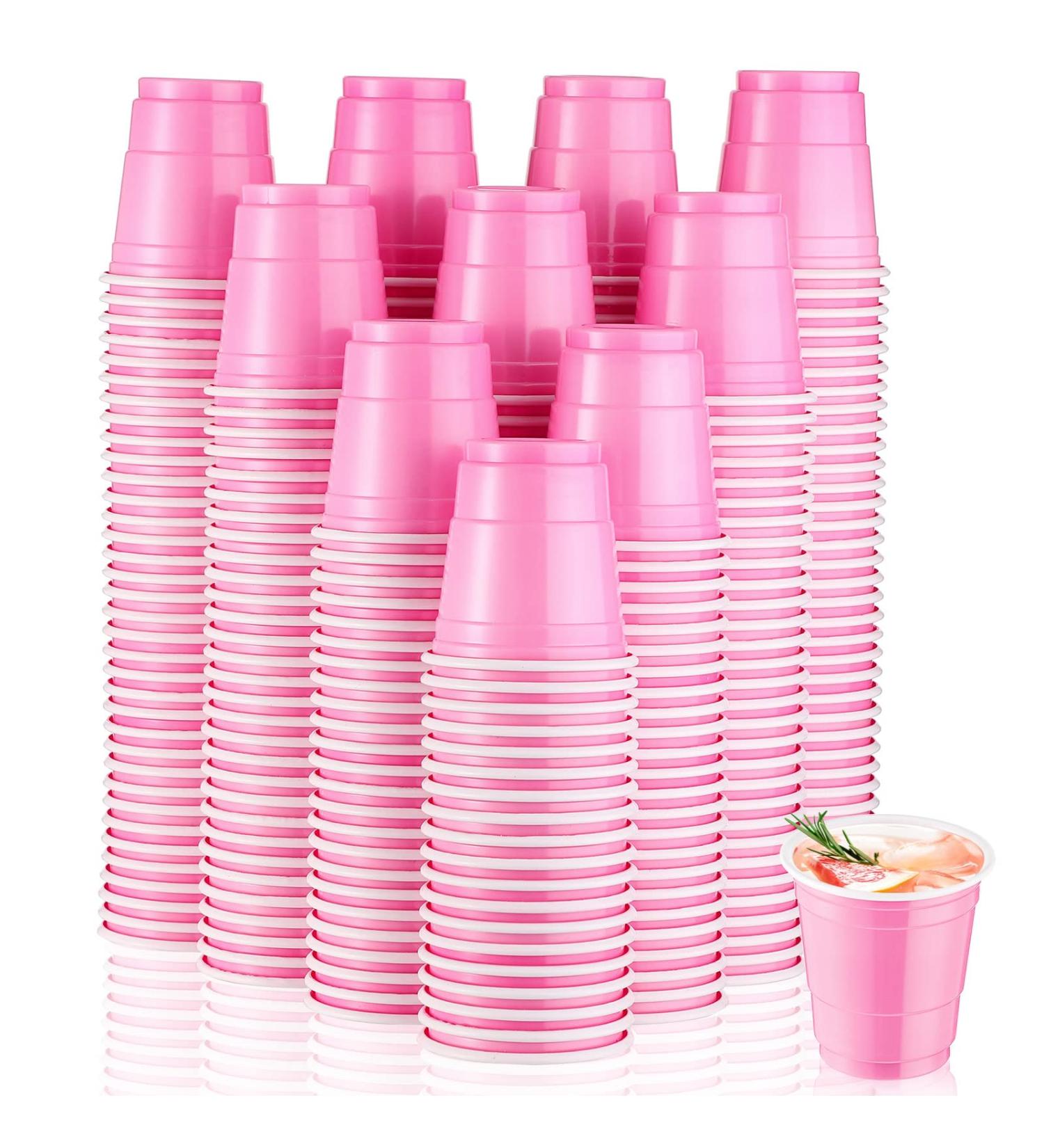 300 Pcs 2 oz Disposable Plastic Shot Glasses - Light Pink Mini Party Cups for Bachelorette, Birthday, Tasting - Ideal for Serving Snacks and Samples - Buy Online on GoSupps.com