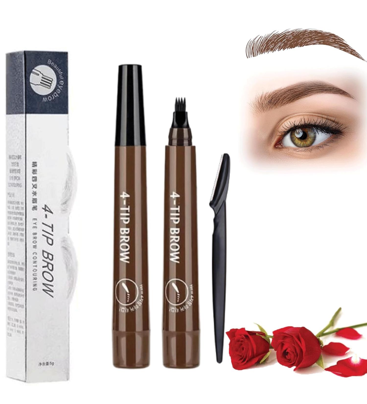 Matezis Eyebrow Matezis Eye Pencil Nexavale Eyebrow Nexavale Magic Eyebrow Pencil 4 Tipped Precise Brow Pen Long Lasting Waterproof and Smudge-proof (1dark brown) - Buy Online on GoSupps.com