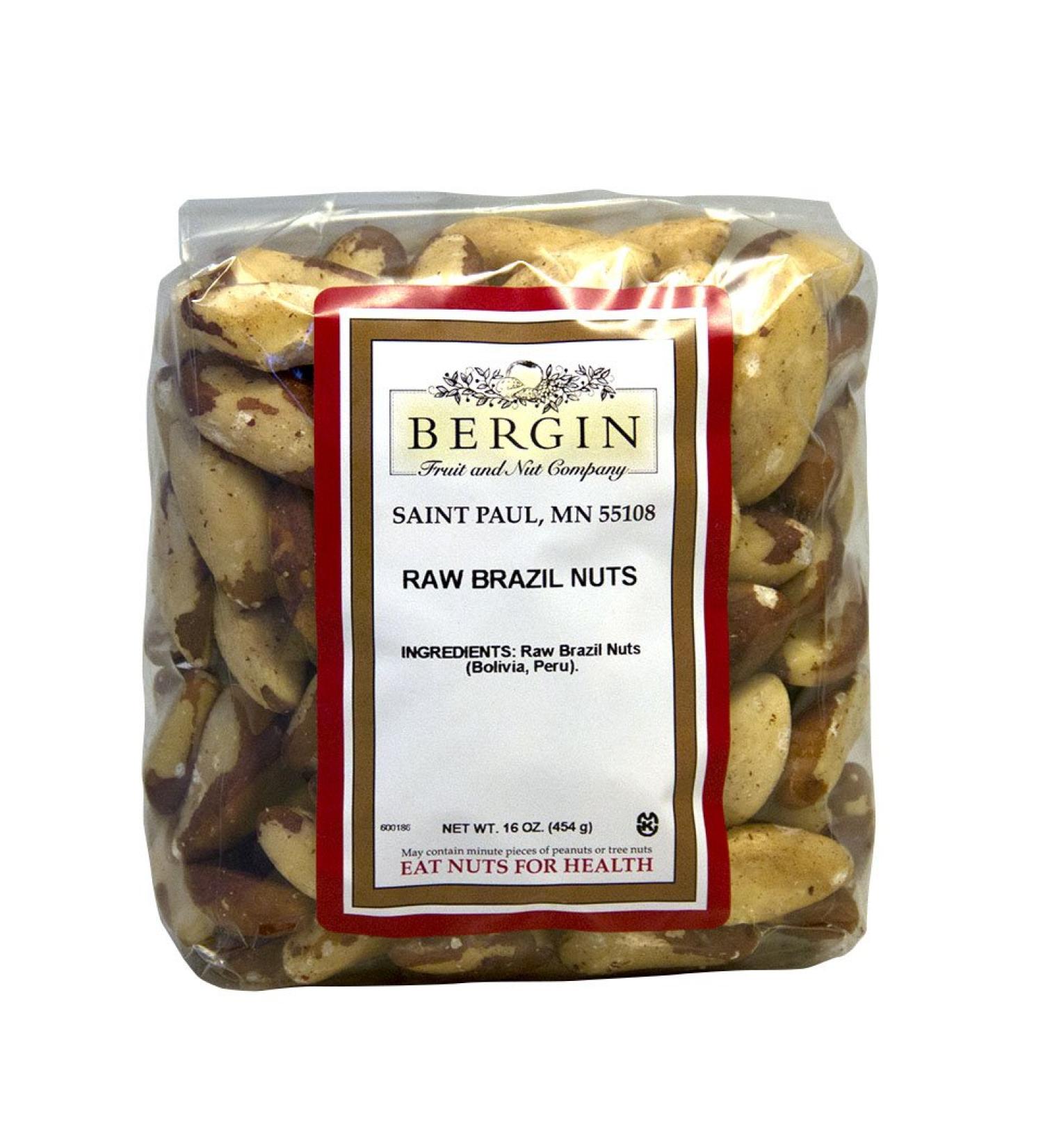 Bergin Fruit and Nut Co. Raw Brazil Nuts - 1 lb (453g) | Premium Quality Snack - Buy Online on GoSupps.com