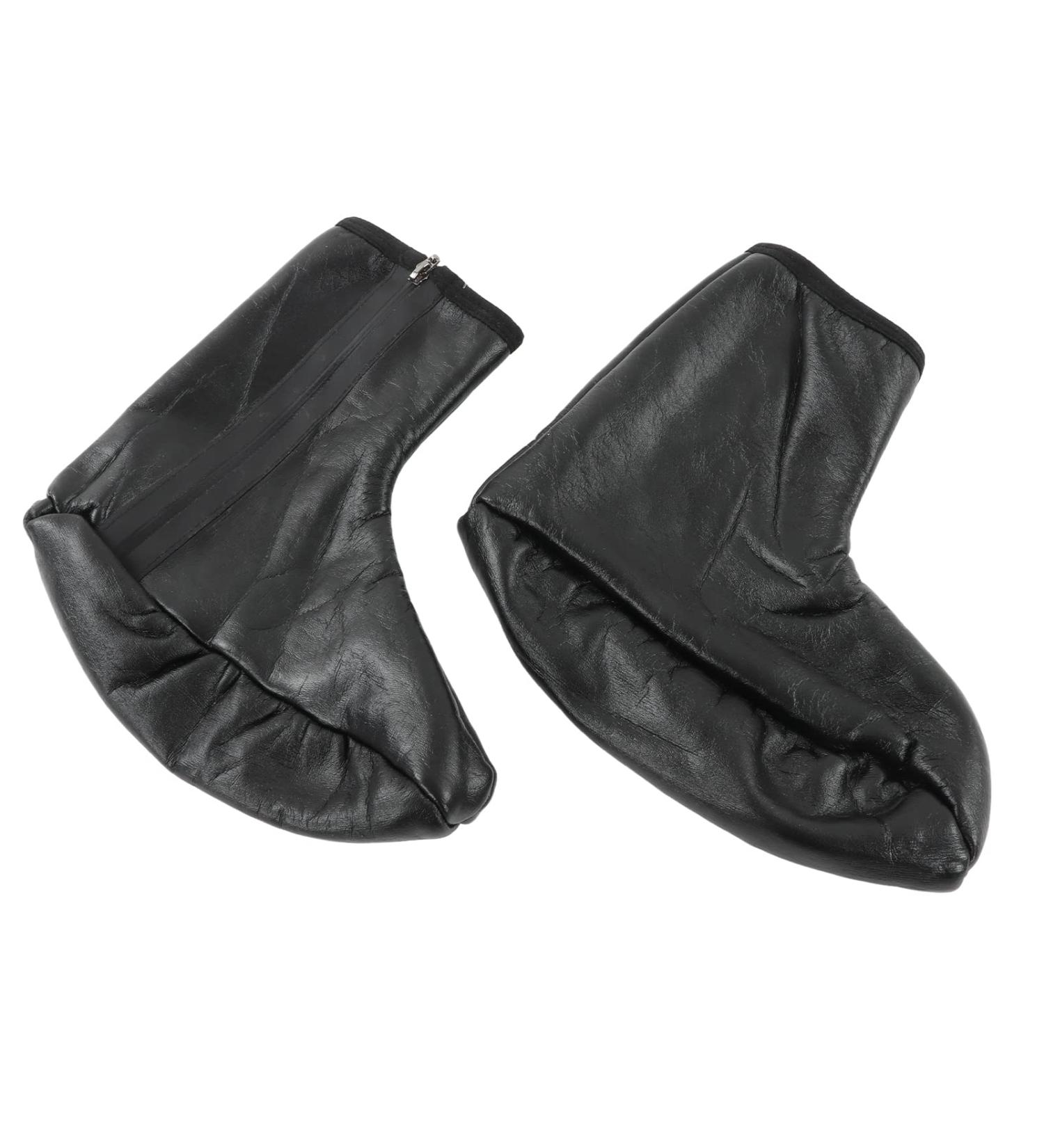 Seafront Halal Leather Socks - Waterproof Zippered Muslim Socks for Camping & Hunting | Warm Non-Slip PU Leather Black - Buy Online on GoSupps.com