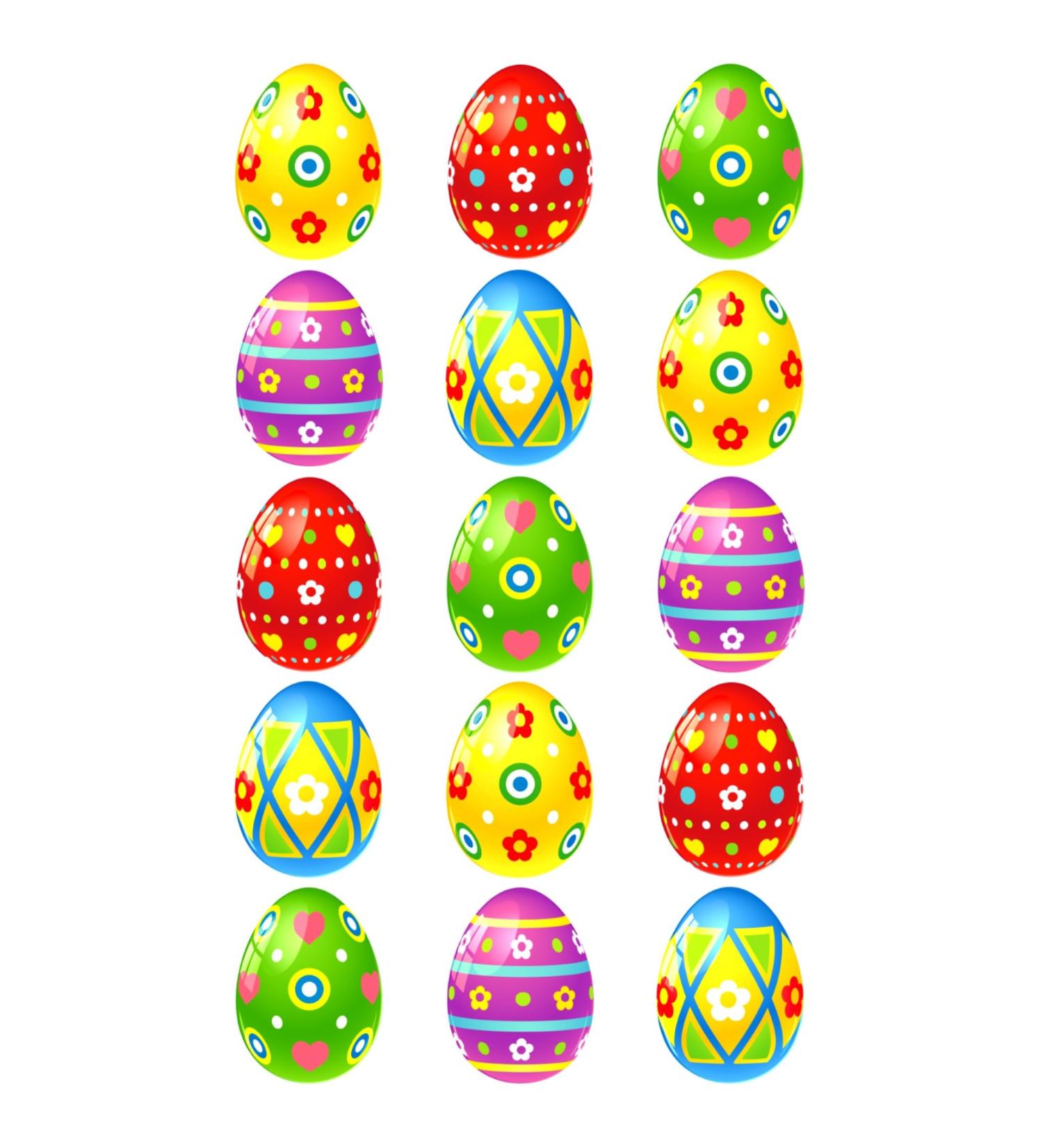 15 x Easter Egg Party Pack Edible Wafer or Icing Cupcake Toppers Fun Colourful Party Cake Decorations Perfect For Brownies Cookies Muffins & More! (Edible Wafer Card)