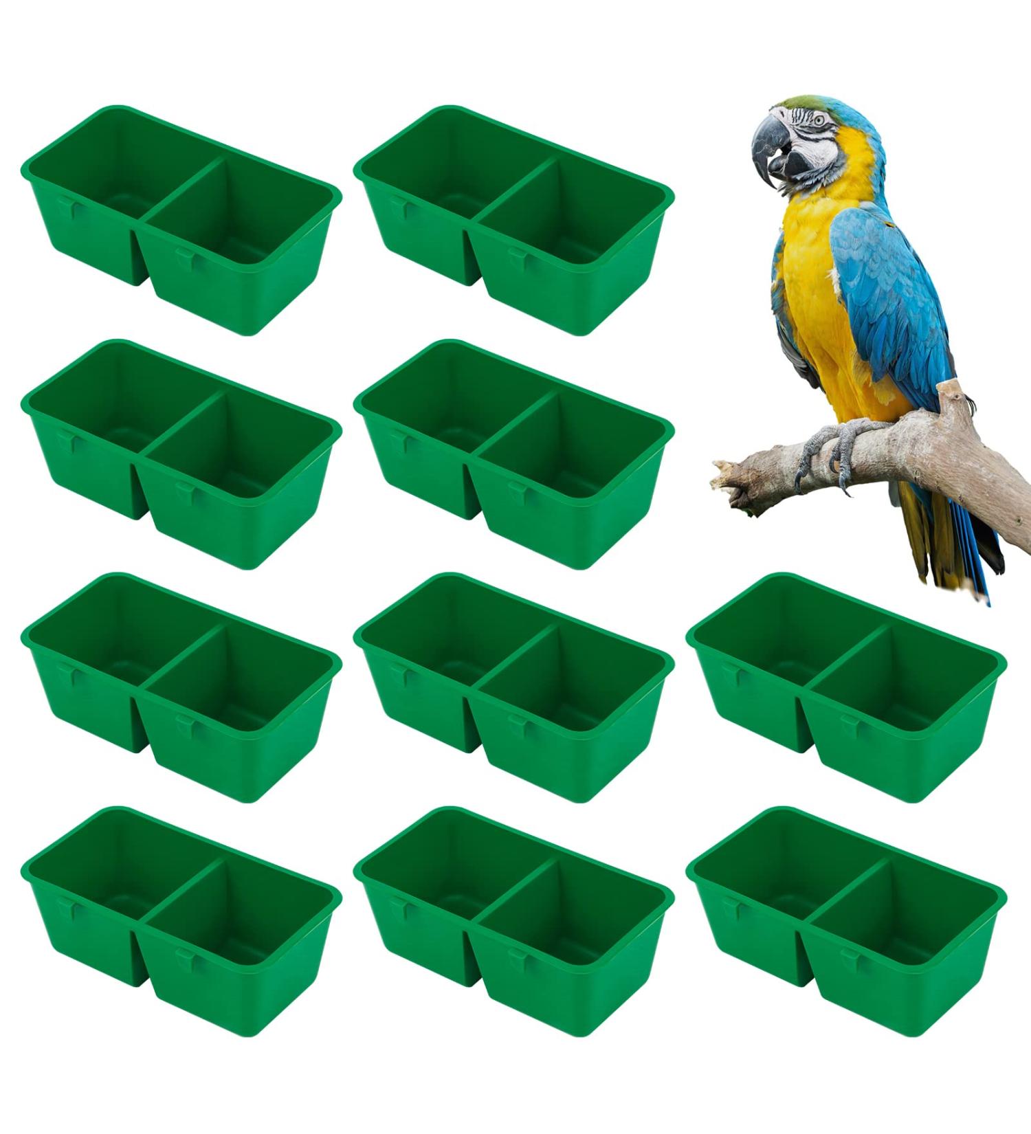Ledoo 12pcs Bird Water Bowl & Hanging Feeder - 5x10cm Plastic Dispenser for Parrots & Birds - Ideal for Cages - Buy Online on GoSupps.com