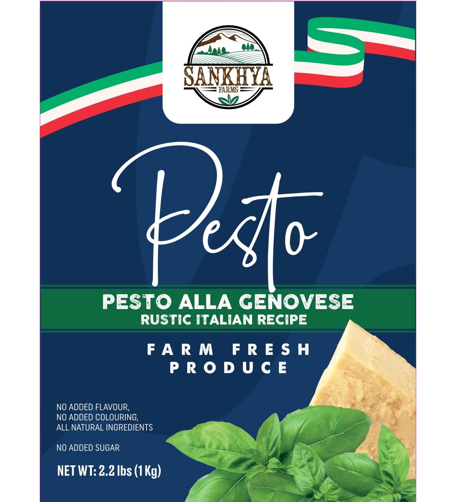 Farm Fresh Italian Basil Pesto Pasta Sauce & Salad Dressing (1.1lb) - Low Sodium, Premium Quality - Buy Online on GoSupps.com