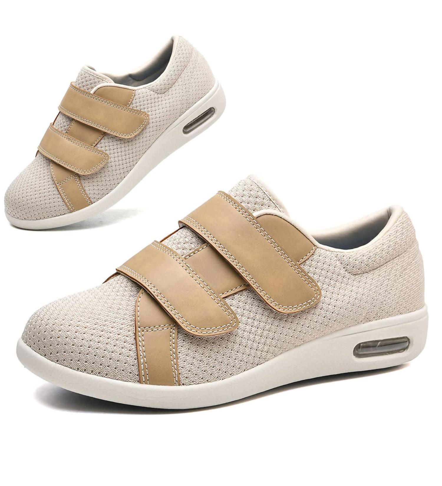 Orthopedic Diabetic Shoes | Extra Wide Fit | Air Cushion Slip-On Walking Shoes | Swollen Feet Relief | Khaki | Size 12.5 - Buy Online on GoSupps.com