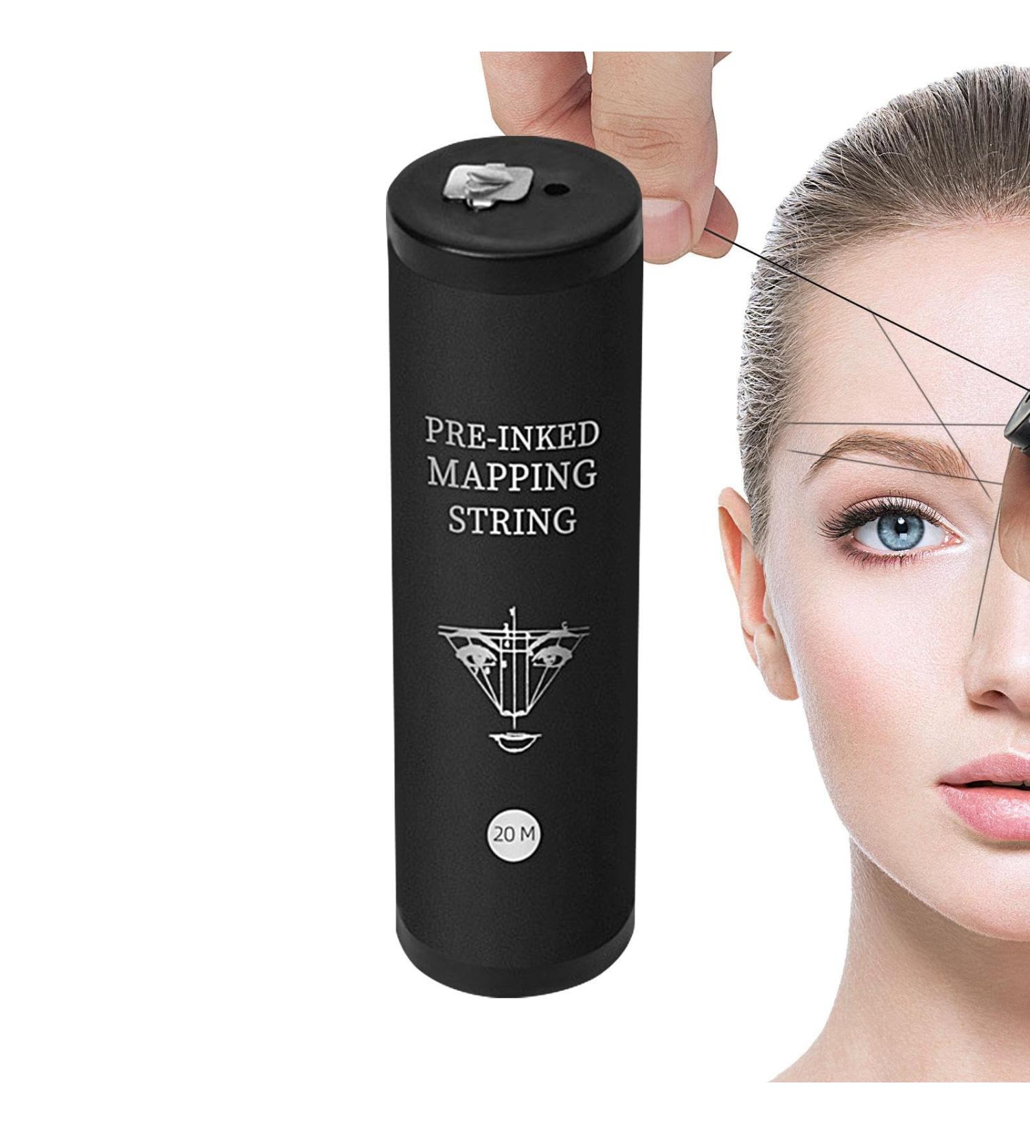 Eyebrow Threading String | Eyebrow Measuring Mapping Pre-Ink String - 20m Black Ink Beauty String Thread Portable Mapping Brows Point Tool for Women Girls Dail Life Travel - Buy Online on GoSupps.com