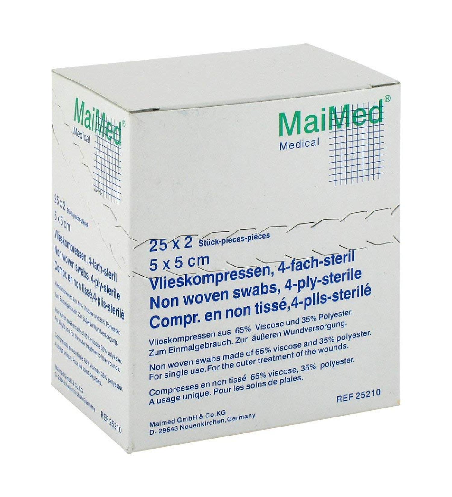 Vlies compress sterile 5x5 cm 25x2 st