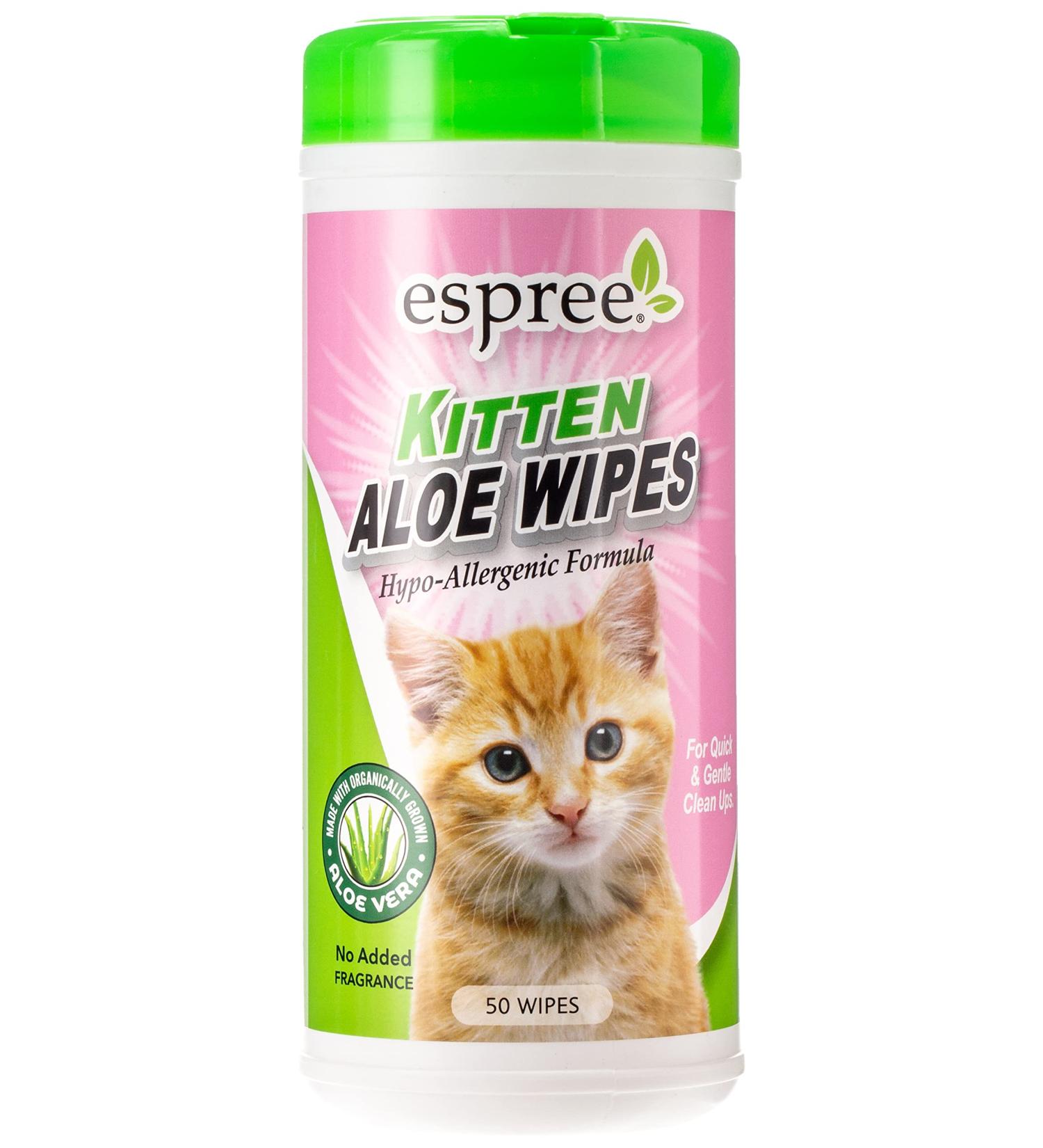 Espree Natural Aloe Vera Wipes for Kittens - 50 Cleaning Wipes | Gentle & Soothing Care for Your Pet - Buy Online on GoSupps.com