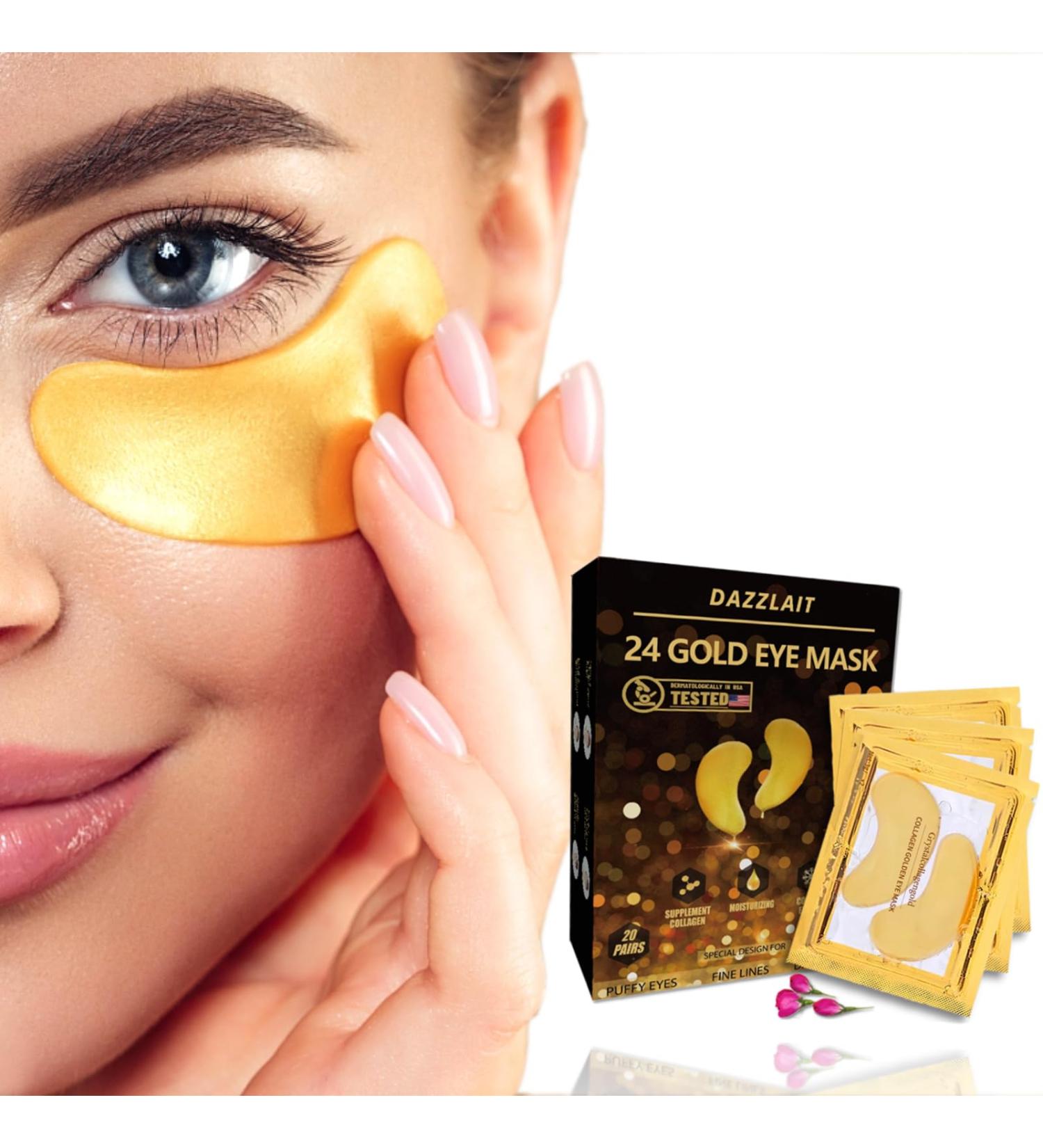 Golden Under Eye Patches for Puffy Eyes Dark Circles & Wrinkles - Collagen-Enriched Treatment for Brightening & Firming - Buy Online on GoSupps.com