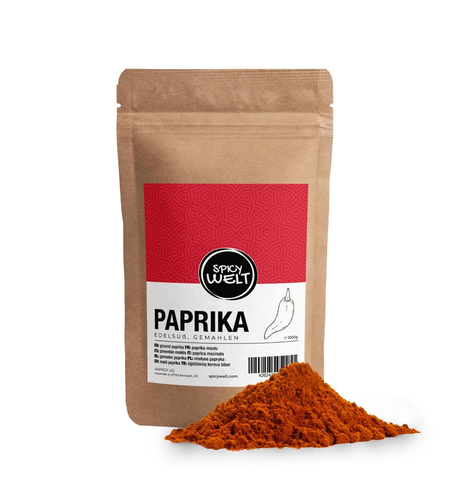 Spicy Welt Paprika Doux Moulu (1kg) Paprika en Poudre Rouge | Pour Poulet Marinade Sauce & Viande | Saveur Fruit e & Colorant Naturel | 100% Naturel Sans Additifs - Buy Online on GoSupps.com