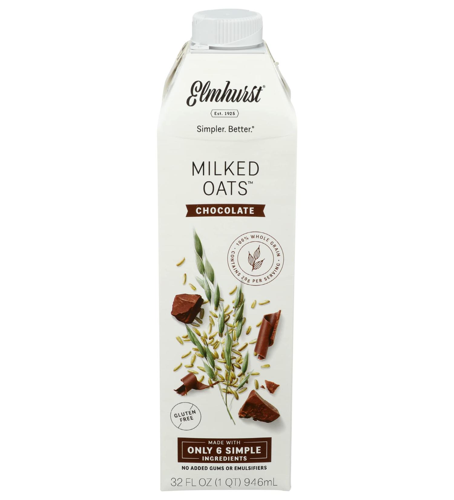 ELMHURST Chocolate Milked Oats 32 oz - Delicious dairy-free chocolate oat milk - Buy Online on GoSupps.com