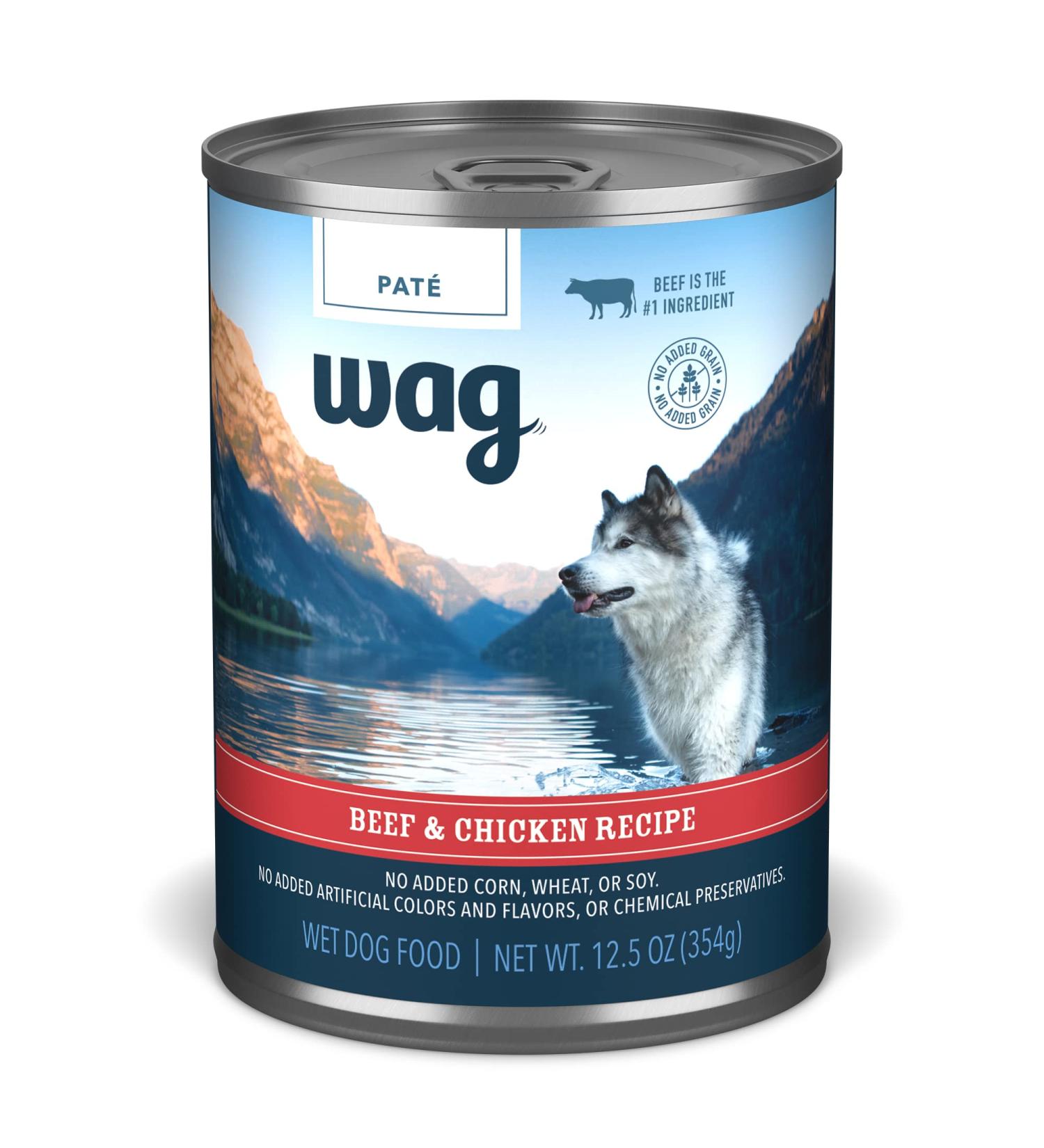 Wag Pate Grain-Free Canned Dog Food 12.5 oz (Pack of 12) - Beef & Chicken | Amazon Brand - Buy Online on GoSupps.com
