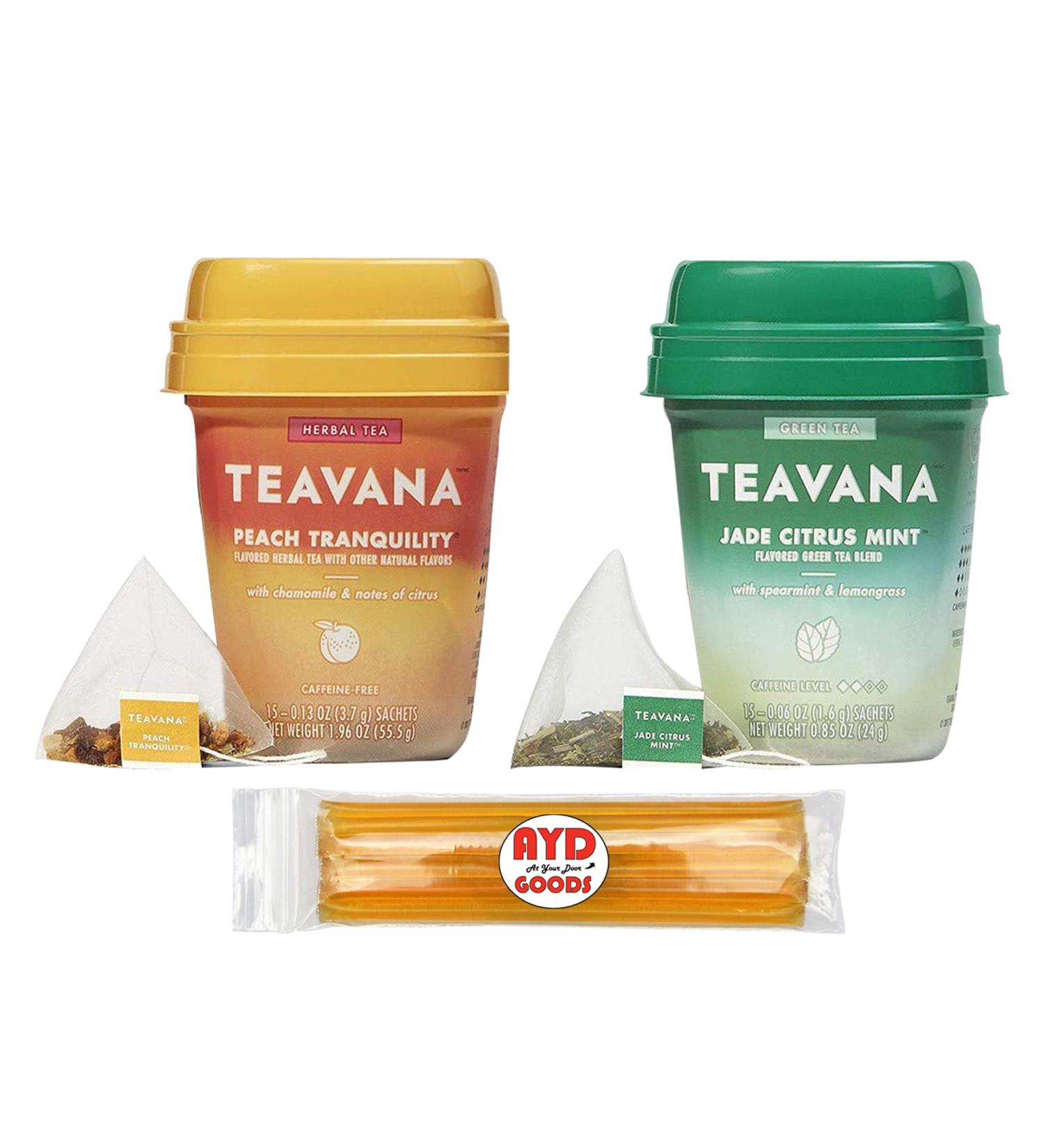 Teavana Peach Tranquility & Jade Citrus Mint Cold Buster Tea - 30 Sachets with Grade A Honey Sticks - Buy Online on GoSupps.com