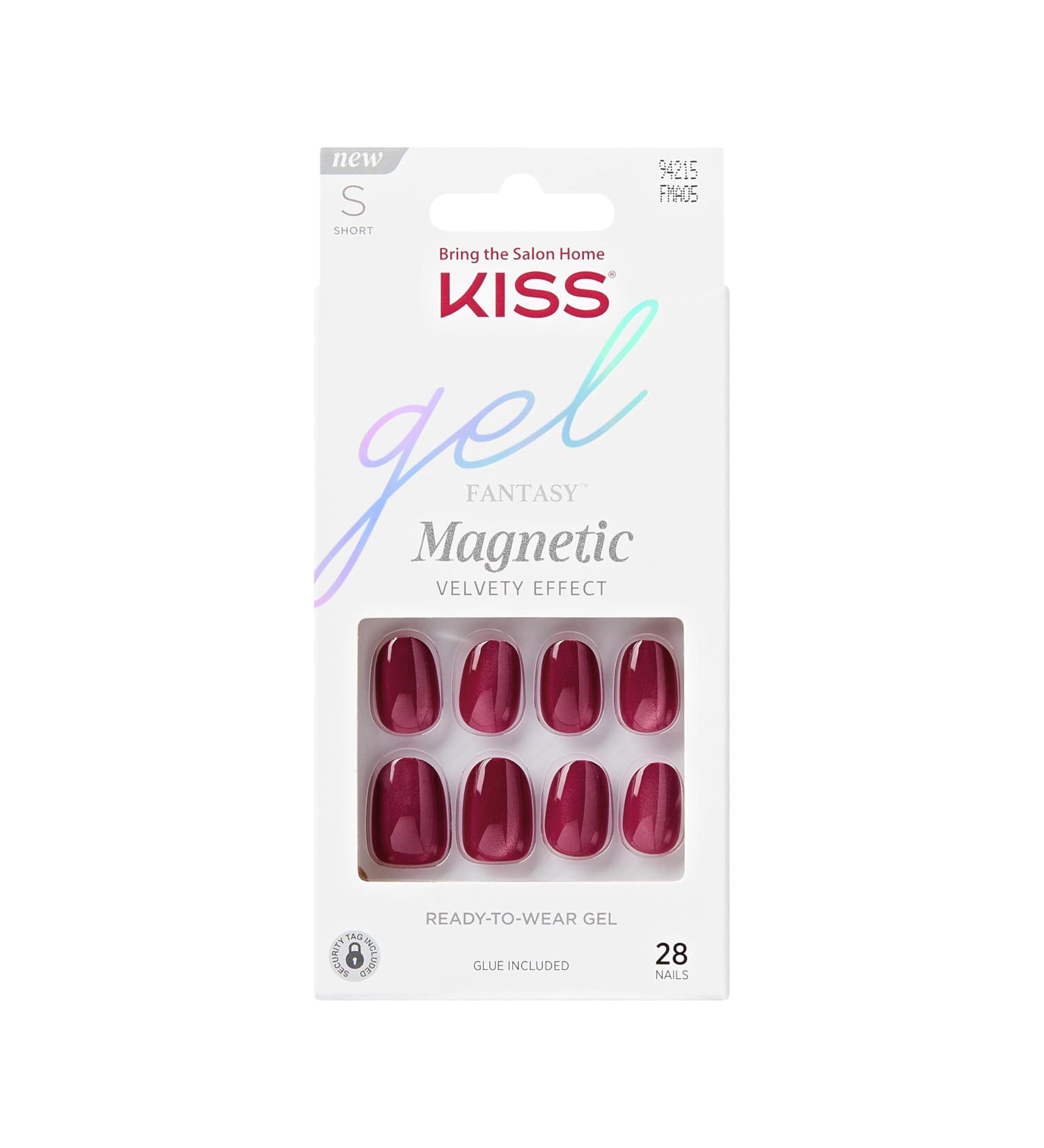 Buy KISS Gel Fantasy Press-On Nails - Red Oval Short Size | Includes Glue Manicure Stick & Mini File - Buy Online on GoSupps.com