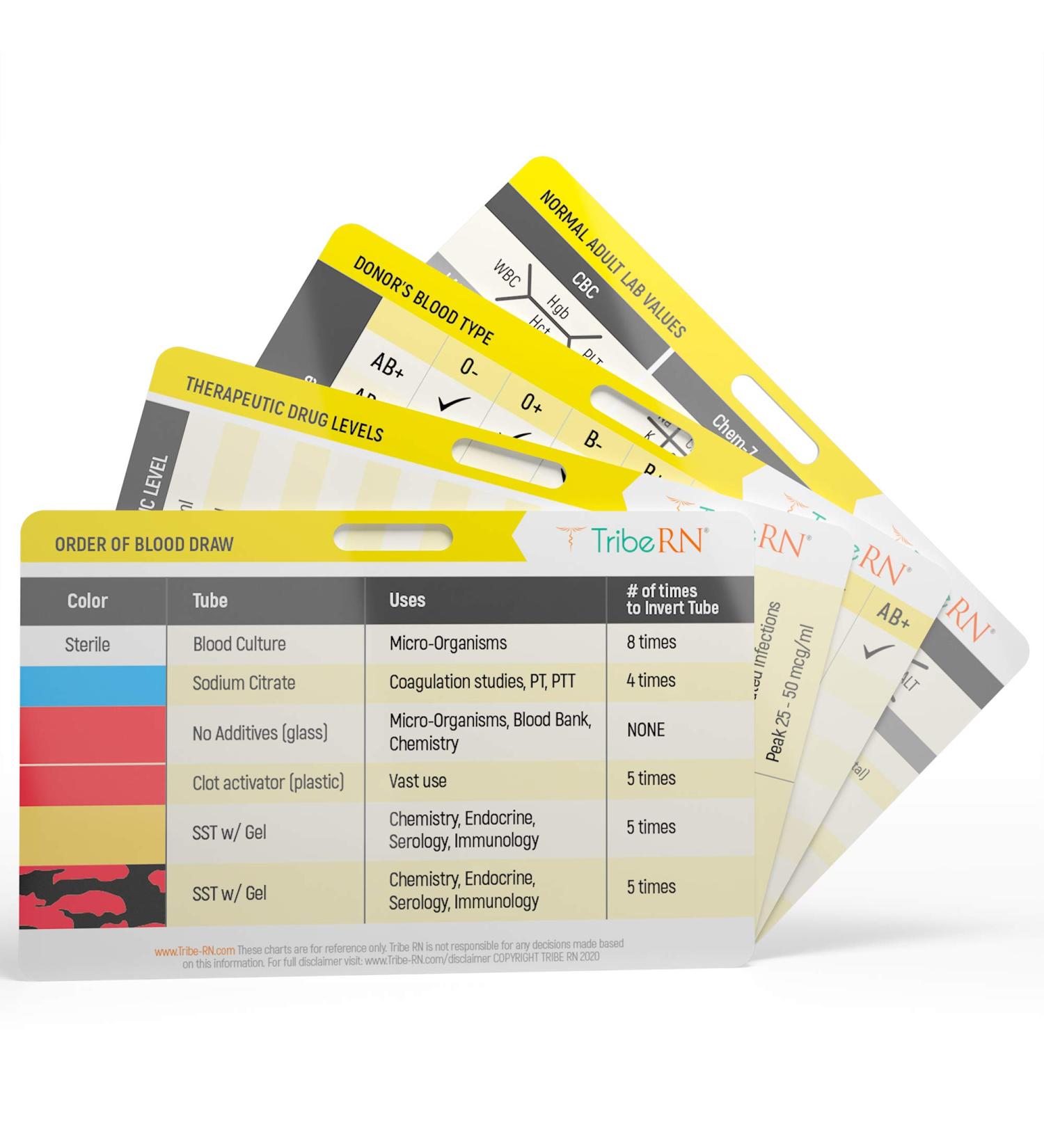 Lab Values BadgeGuru Set - Nursing Badge Reference Cards for Lab Values, Order of Draw, Phlebotomy - by Tribe RN - Buy Online on GoSupps.com