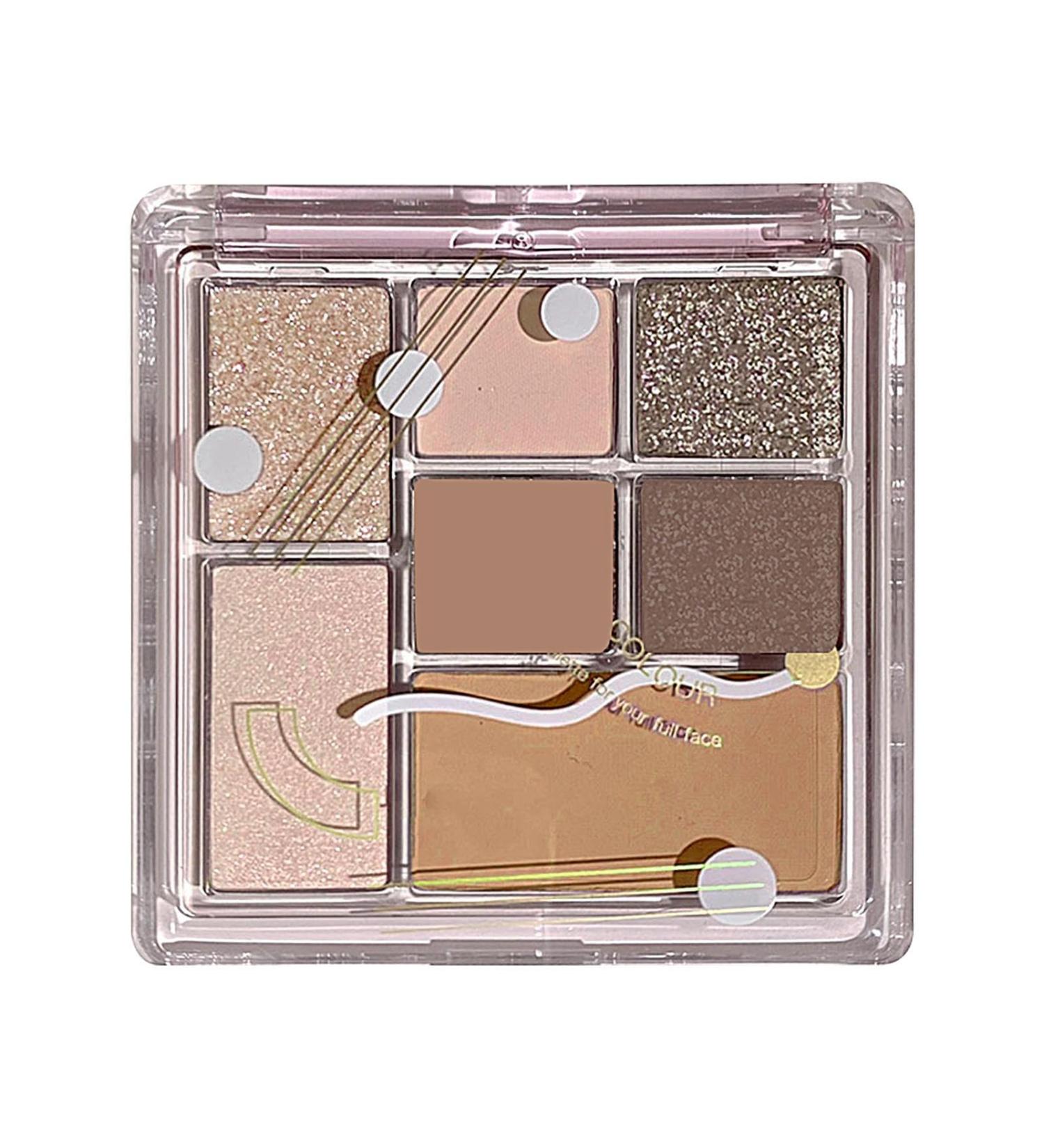 Natural Eyeshadow Palettes | 7 Colors Blendable Bright Makeup Palette - Professional Vibrant Colors Shades Cosmetics Compact Waterproof Glitter Makeup Palette for Blendable Bright Makeup Rowces Raw Coconut Latte No. 16 - Buy Online on GoSupps.com