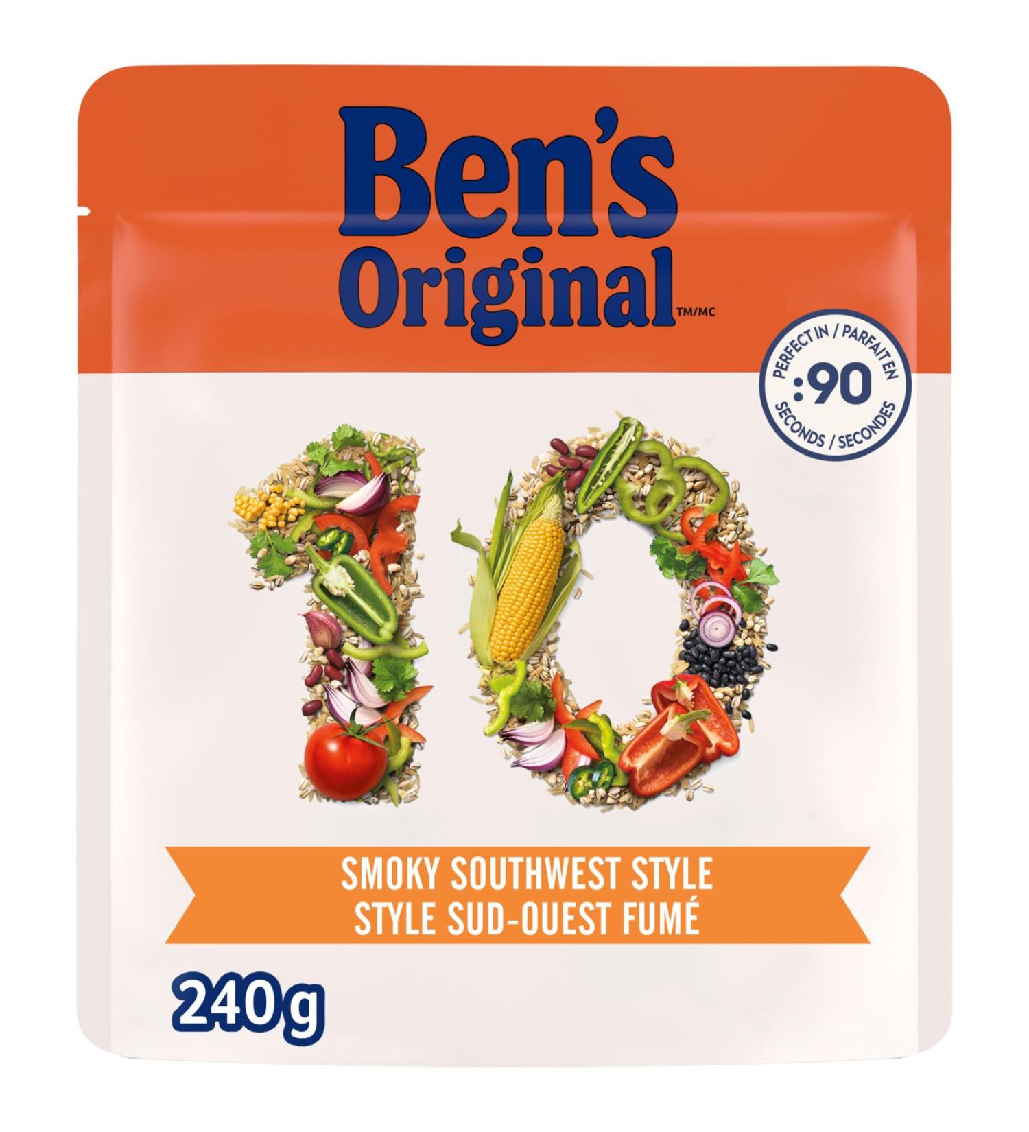 BEN'S ORIGINAL 10 Medley Smoky Southwest Style Whole Grain Barley and Brown Rice Side Dish 240g Pouch Smoky Southwest Style 240g - Buy Online on GoSupps.com