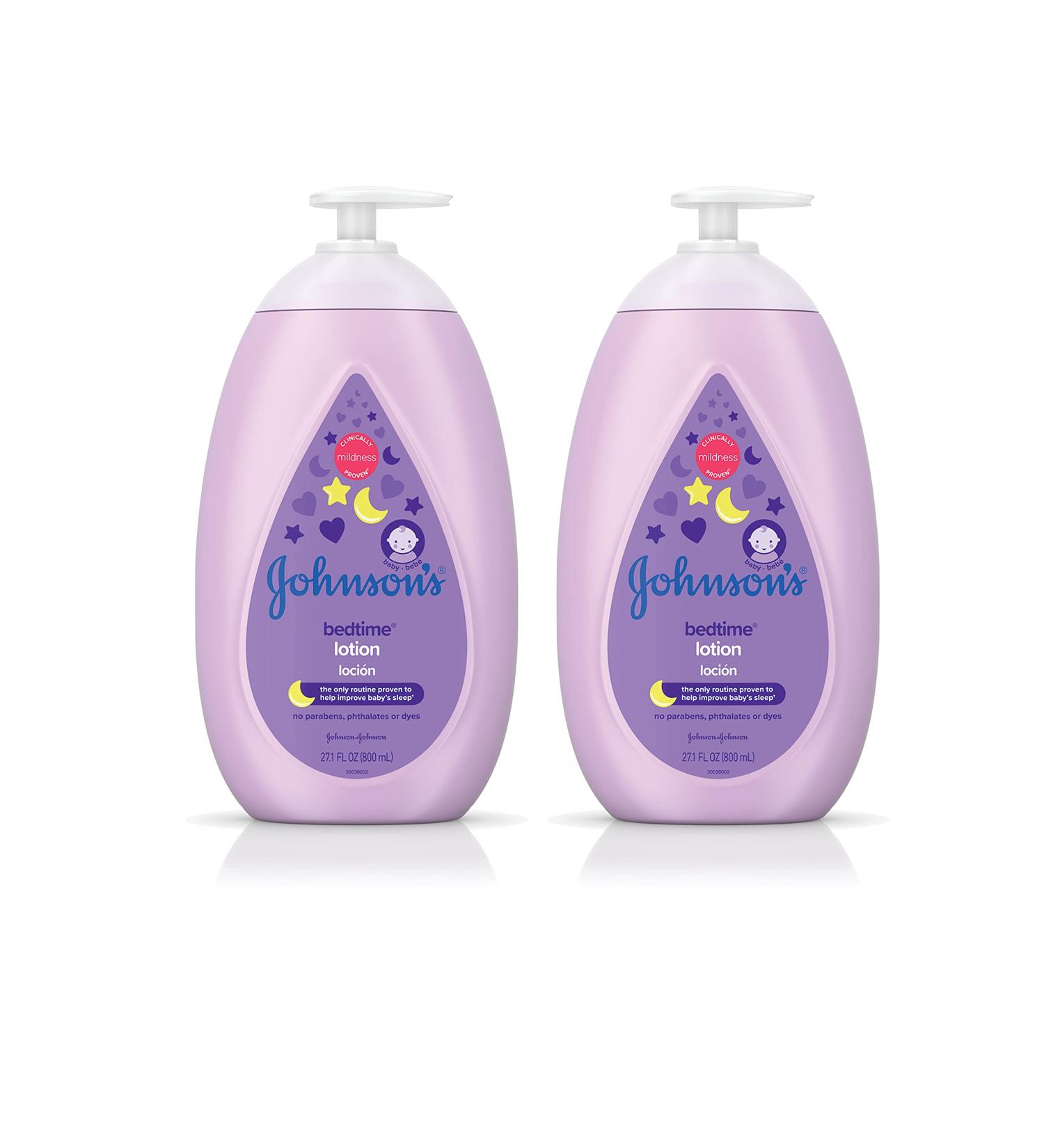 Johnson's Calming Bedtime Baby Lotion Twin-Pack, 27.1 fl. oz x 2 | Hypoallergenic & Paraben-Free - Buy Online on GoSupps.com