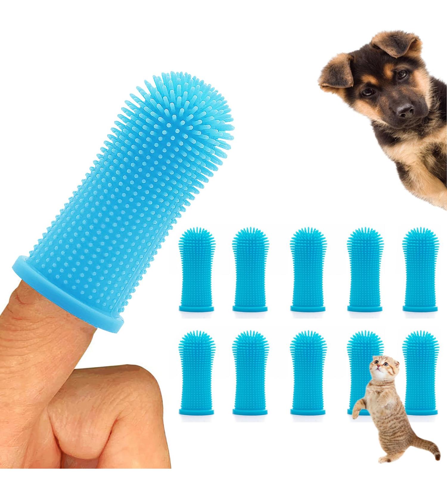 10Pcs Dog Toothbrush 360 Dog Finger Toothbrush Silicone Pets Teeth Cleaning Toothbrush Kit for Dogs Puppies Dog Teeth Cleaning Products for Cats & Small Pets Dental Care (Blue) Blue-10pcs - Buy Online on GoSupps.com