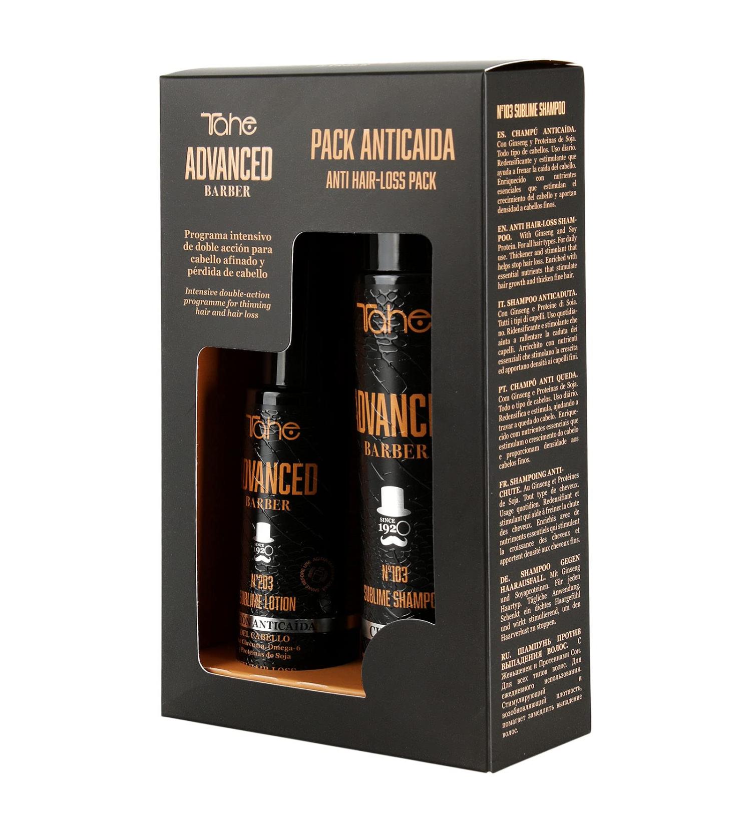 TAHE Advanced Barber Anti Hair Loss Pack - Shampoo 300ml & Lotion 125ml | International Shipping - Buy Online on GoSupps.com