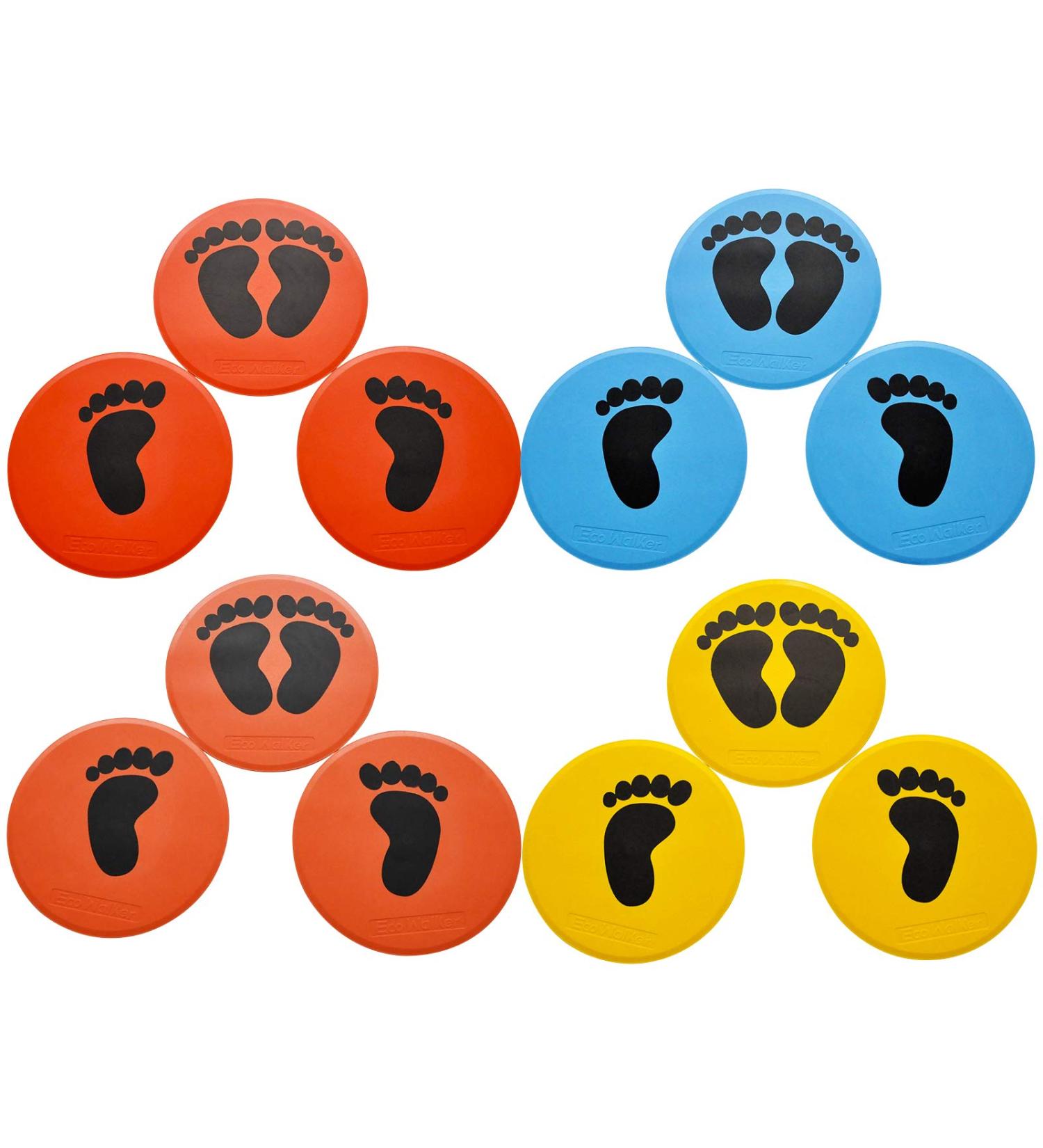 Eco Walker 10 Colorful Carpet Spot Markers Feet Set - Twister Game for Classroom & Home Indoor/Outdoor Fun - Buy Online on GoSupps.com