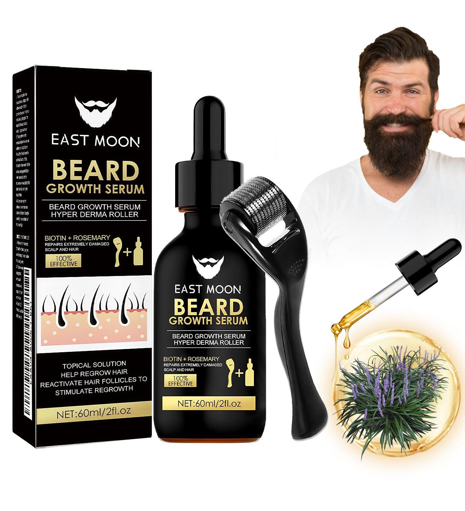 Kit de croissance de la barbe kit de croissance de la barbe avec Dermaroller rouleau barbe s rum rouleau barbe agent de croissance de la barbe pour homme stimule la barbe la - Buy Online on GoSupps.com