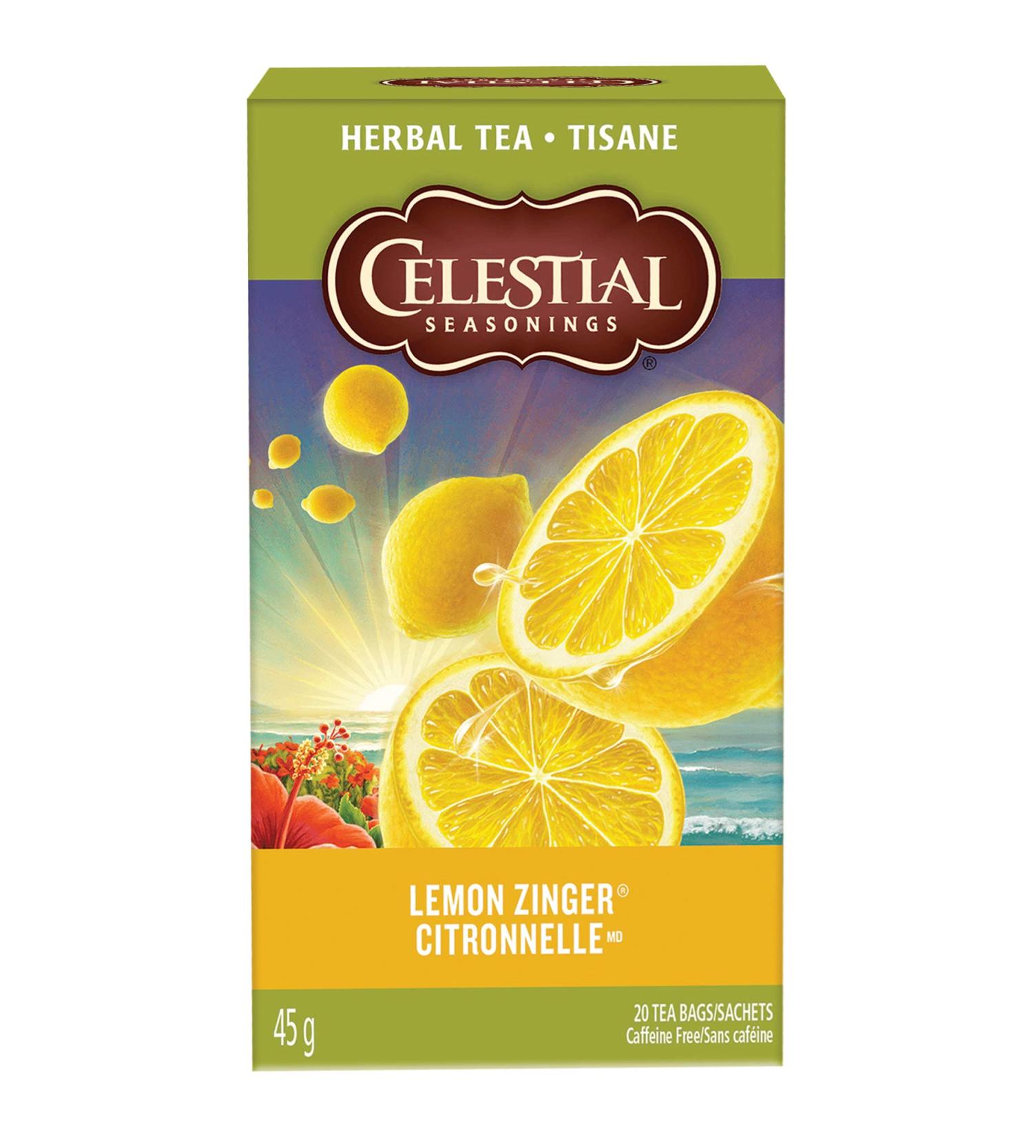 Celestial Seasonings Lemon Zinger Herbal Tea 20 Tea Bags per Box 6 Boxes - Buy Online on GoSupps.com