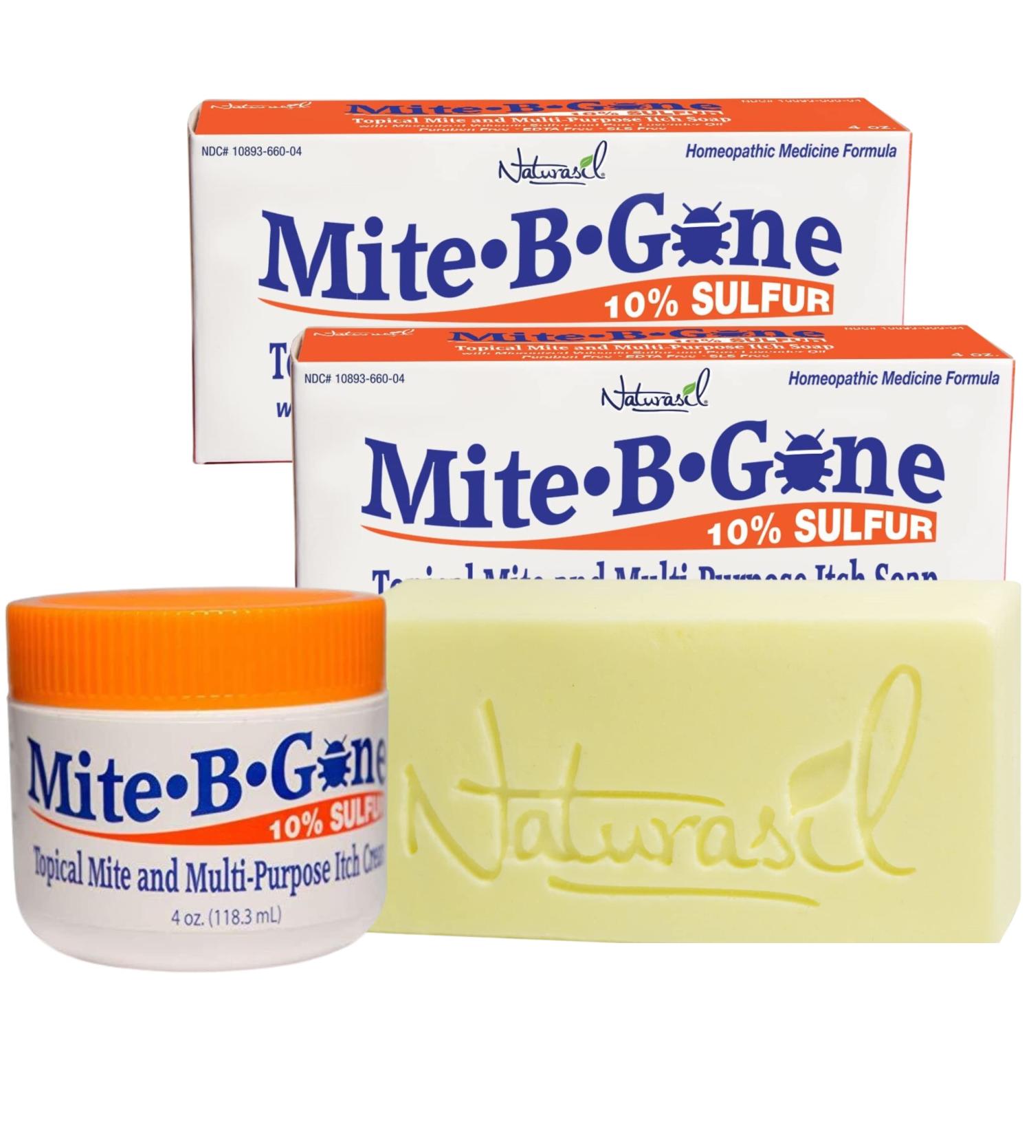 Mite-B-Gone 10% Sulfur Cream & Itch Soap Bundle - Insect Bite & Acne Relief - Buy Online on GoSupps.com