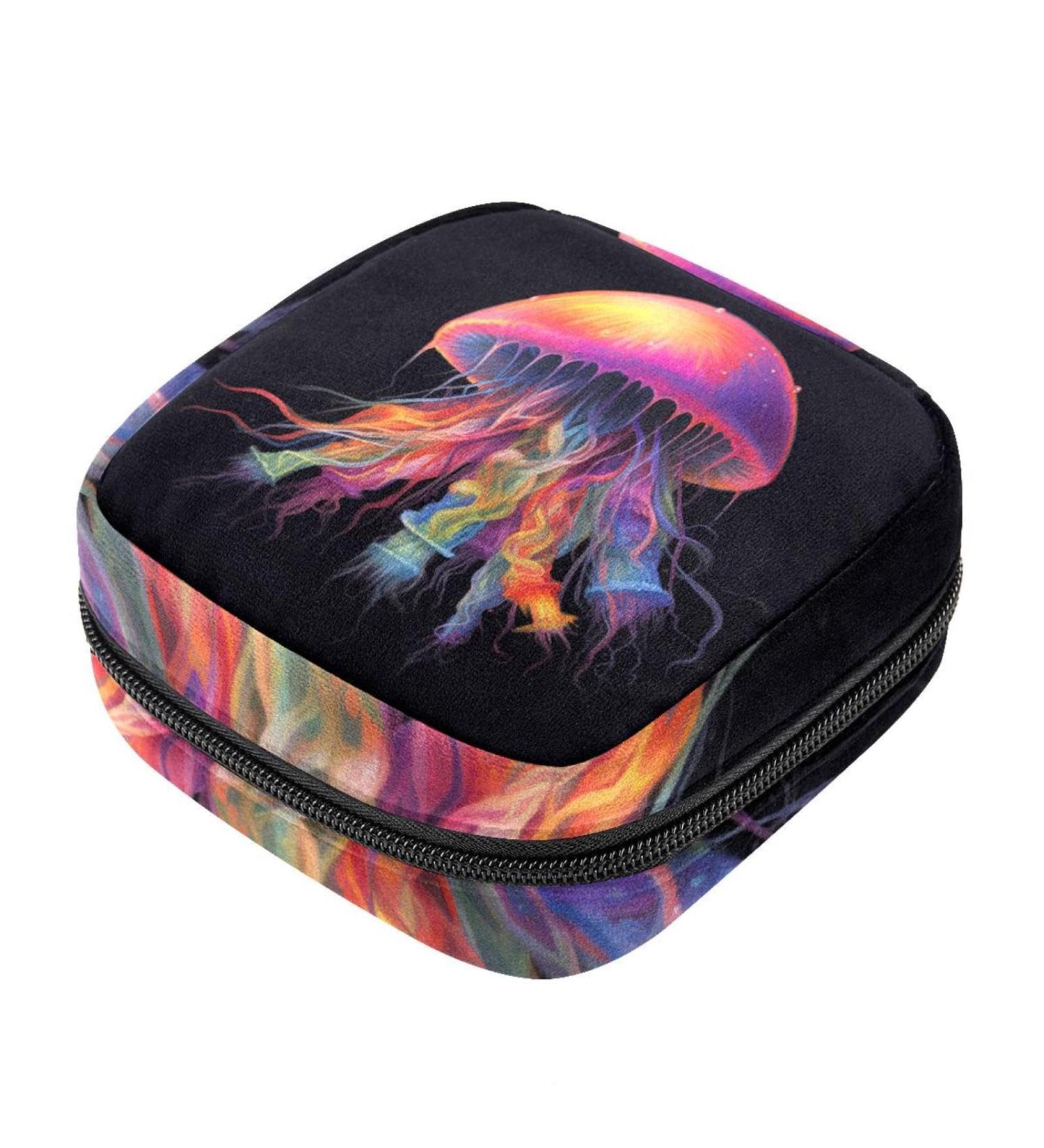 Jellyfish Period Pouch - Portable Tampon Storage Bag & Feminine Product Organizer - Ideal First Period Gift for Teen Girls - Multicolored - Buy Online on GoSupps.com