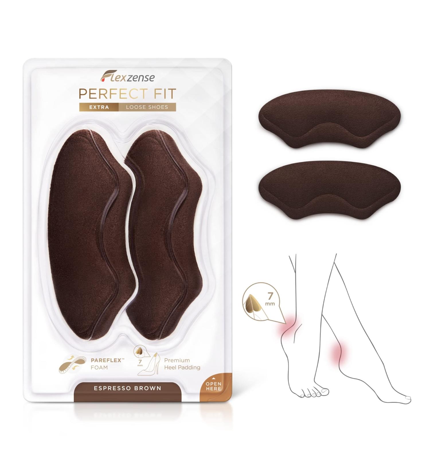 Premium Liners for Extra Loose Shoes - 7mm Thick 1 Pair | Reduce Space & Improve Fit (Espresso Brown - Buy Online on GoSupps.com