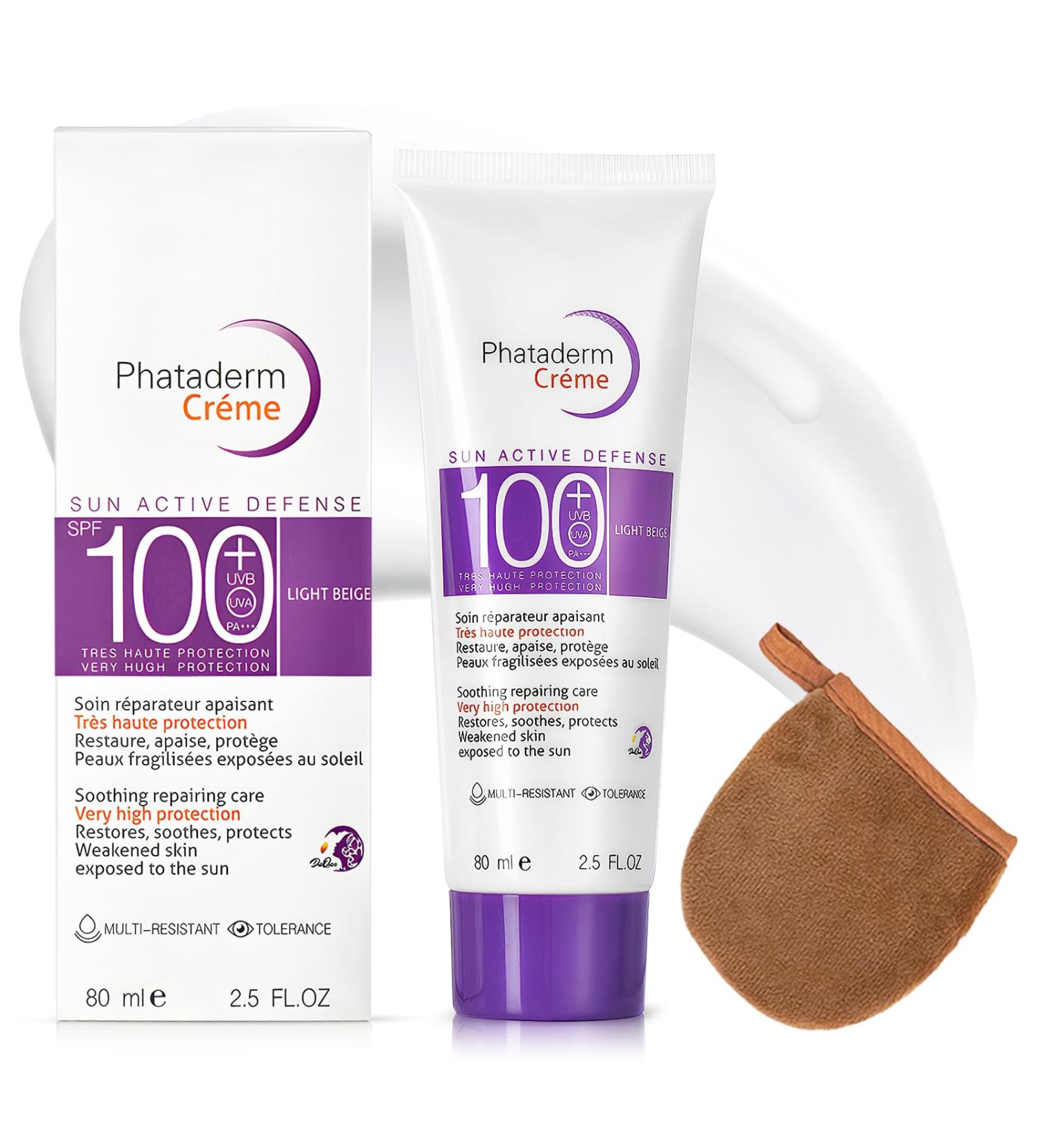 Creme Solaire Indice 100 Creme Solaire Visage SPF 100 SUR creme solaire avec Appliquer des Gants Exture L g re Non Grasse R sistant L'eau 80ml Violet - Buy Online on GoSupps.com