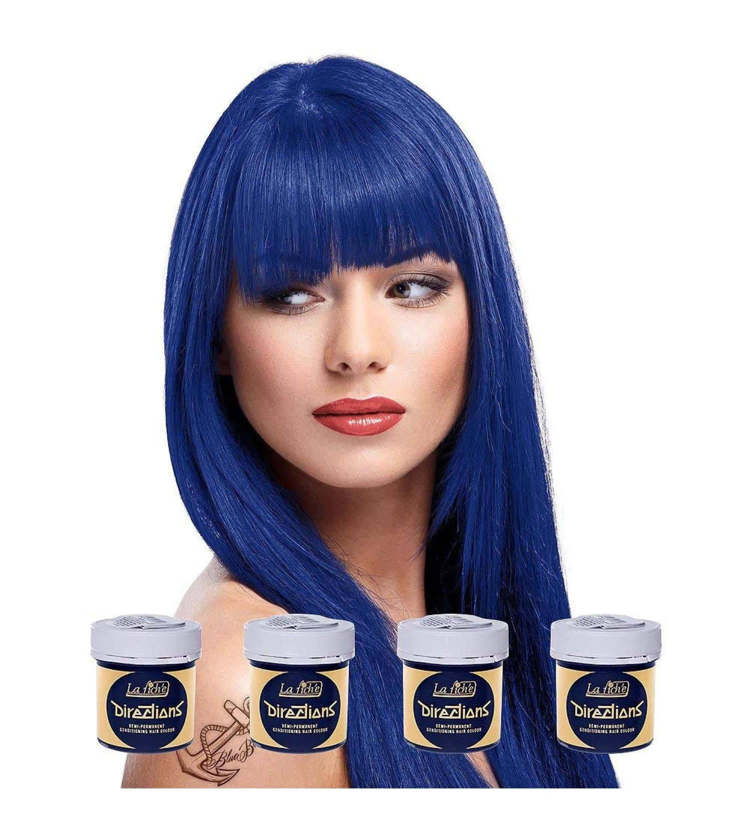 Buy La Riche Directions Semi-Permanent Hair Color - Atlantic Blue (Pack of 4 88ml Jars) | International Shipping Available - Buy Online on GoSupps.com