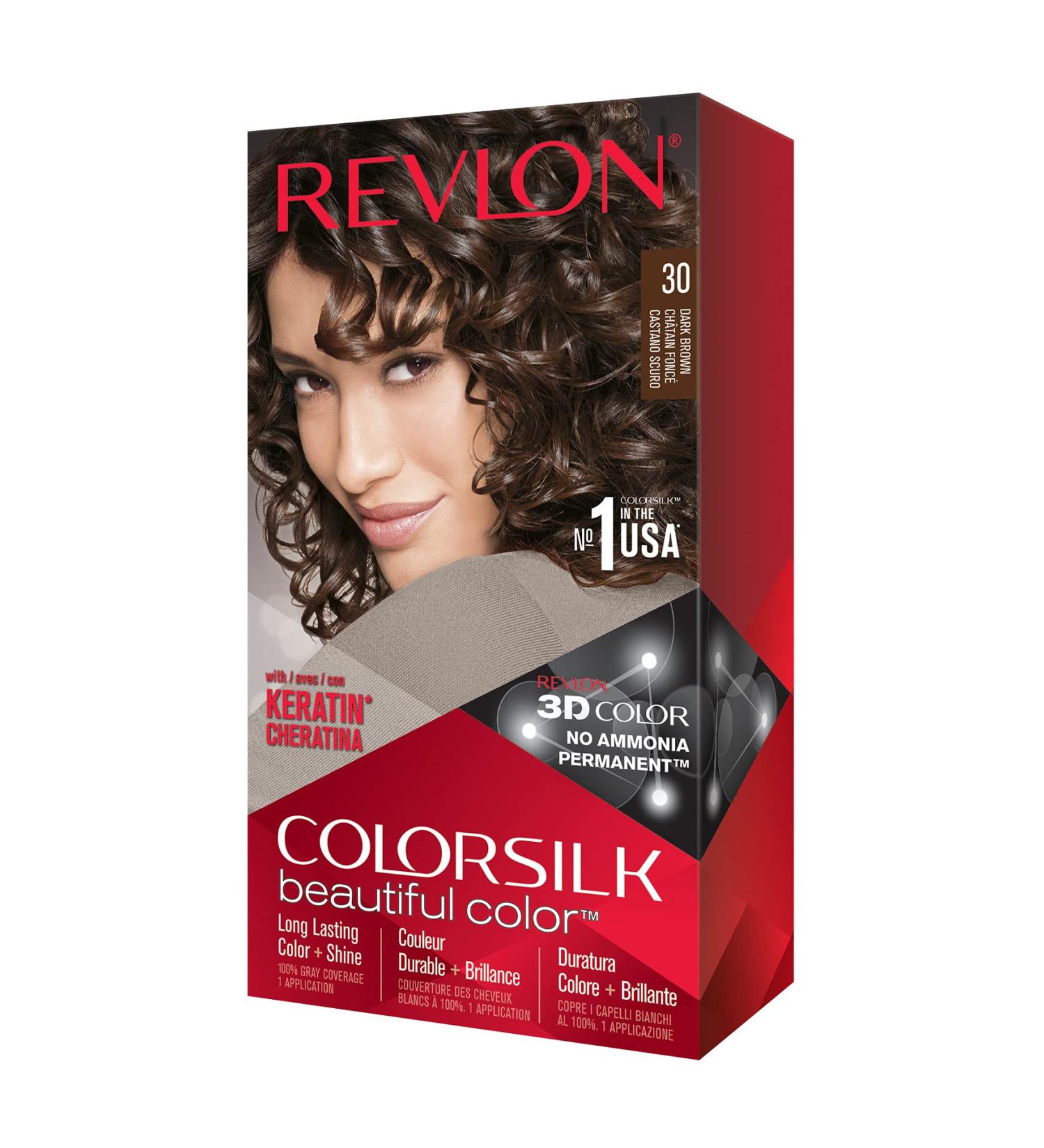 Revlon Colorsilk Beautiful Color Coloration Permanente Des Cheveux Avec Technologie Au Gel 3D Et K ratine Teinture Avec Couvrance 100% Des Cheveux Blancs 30 Ch tain Fonc 1 unit (Lot de 1) - Buy Online on GoSupps.com